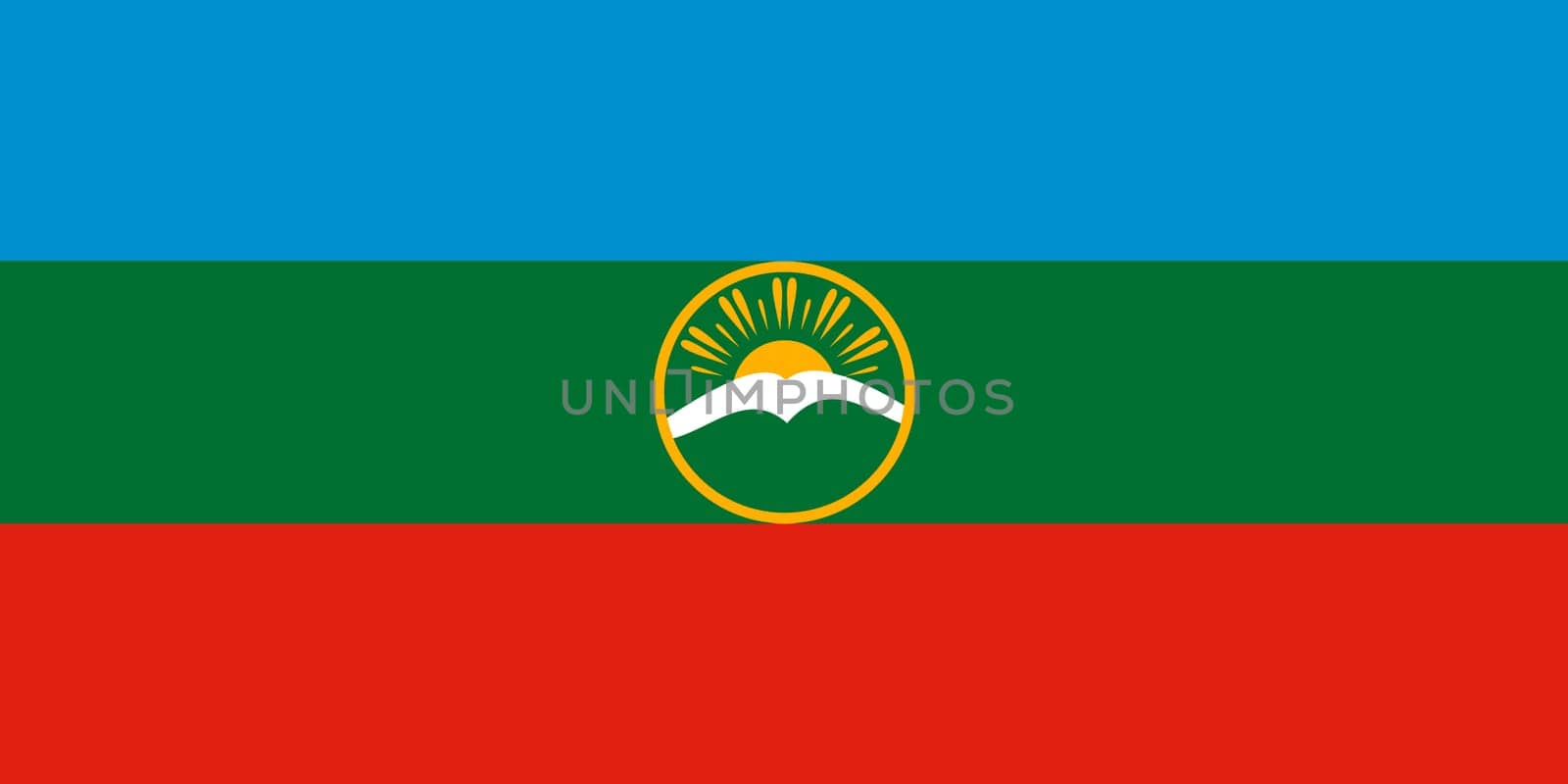 A Karachay-Cherkessia Russian Federation flag background