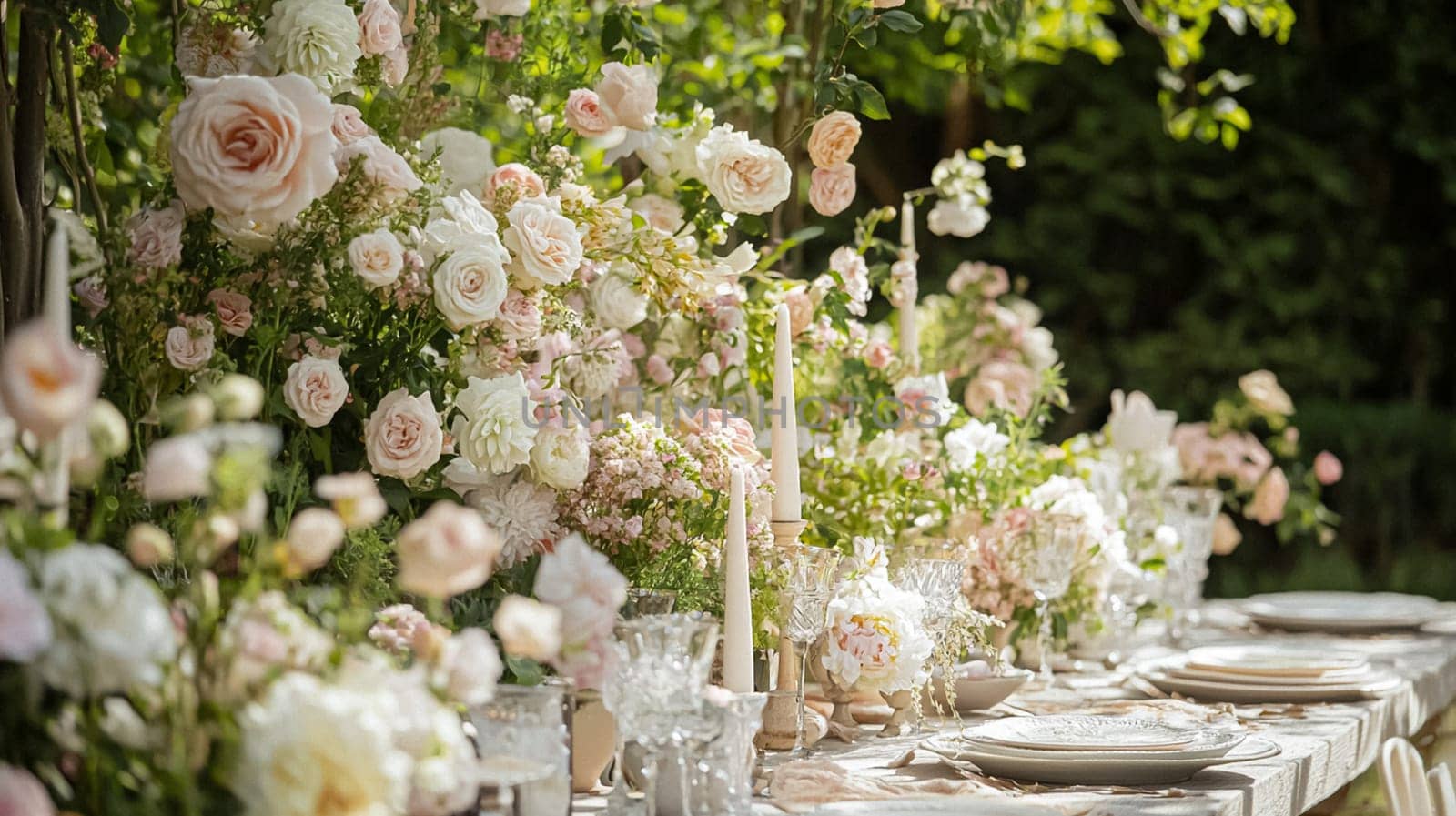 Elegant English afternoon tea setting in the countryside garden idea
