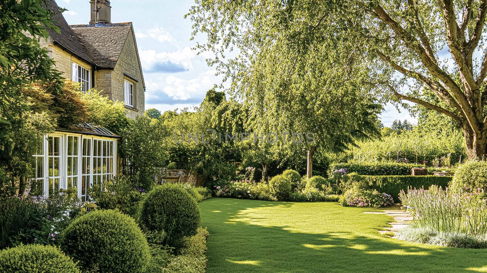Elegant English gardens, floral arrangements, and refined interiors. Featuring lush greenery, soft textiles, and delicate furnishings, evoking charm, grace, and countryside romance