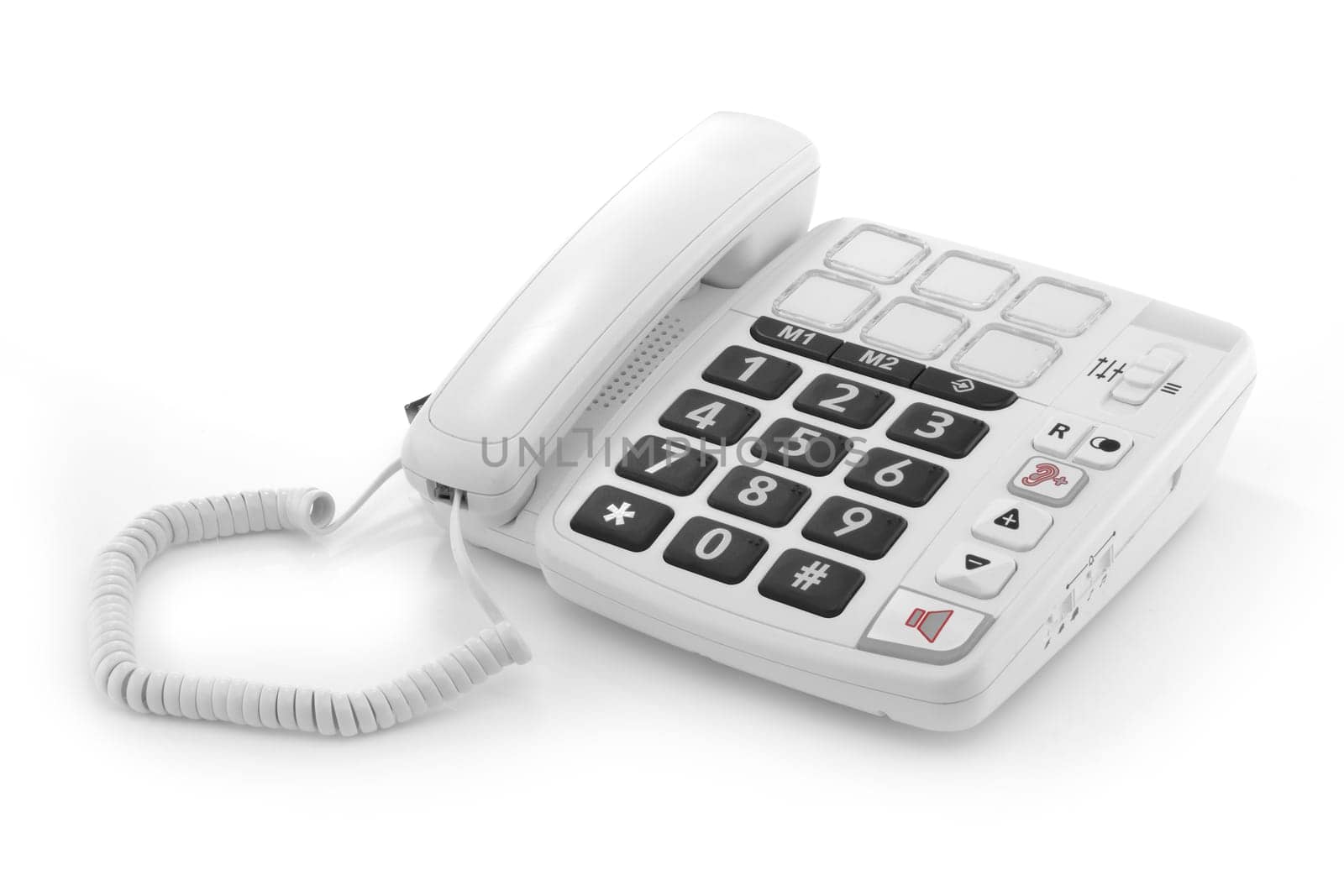 A telephone with large numbers for seniors elderly or disabled