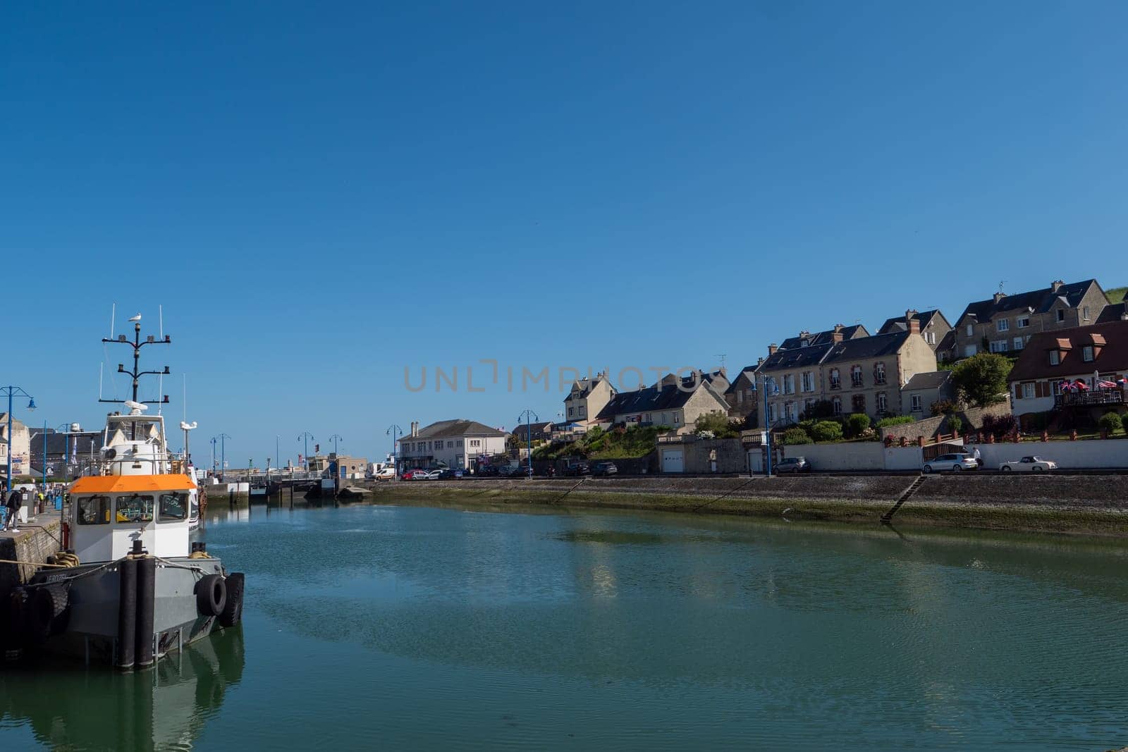 A view of the port of Port en Bessin, Calvados, France