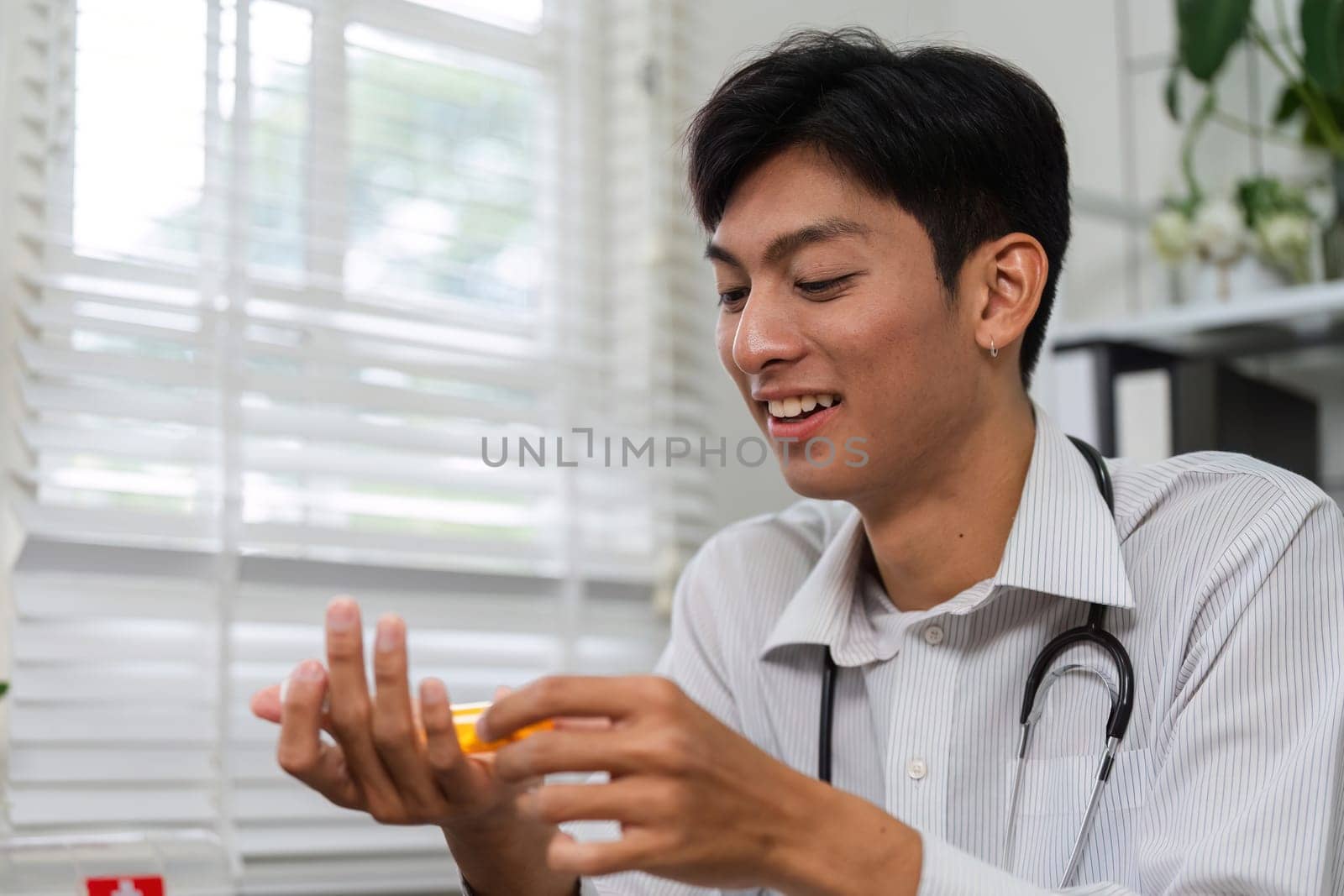 A healthcare professional discusses medication options with a patient, providing essential information and ensuring understanding of treatment.