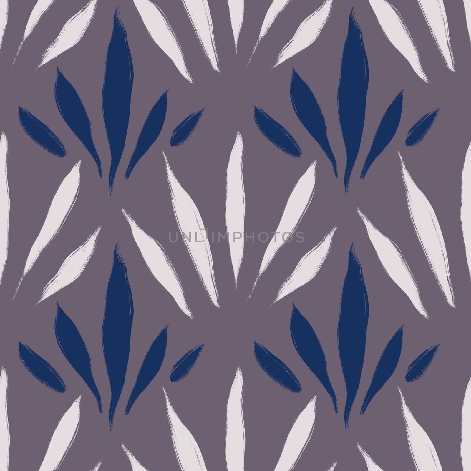 Hand drawn seamless pattern in trendy blue mauve colors. Simple modern comtemporary minimalist line brushstrokes, elegant purple mavy shapes in minimal design print, texture textile wrapping paper wallpaper ornament