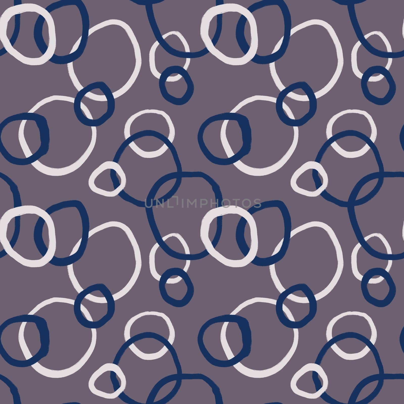 Hand drawn seamless pattern in trendy blue mauve colors. Simple modern comtemporary minimalist line brushstrokes, elegant purple mavy shapes in minimal design print, texture textile wrapping paper wallpaper ornament
