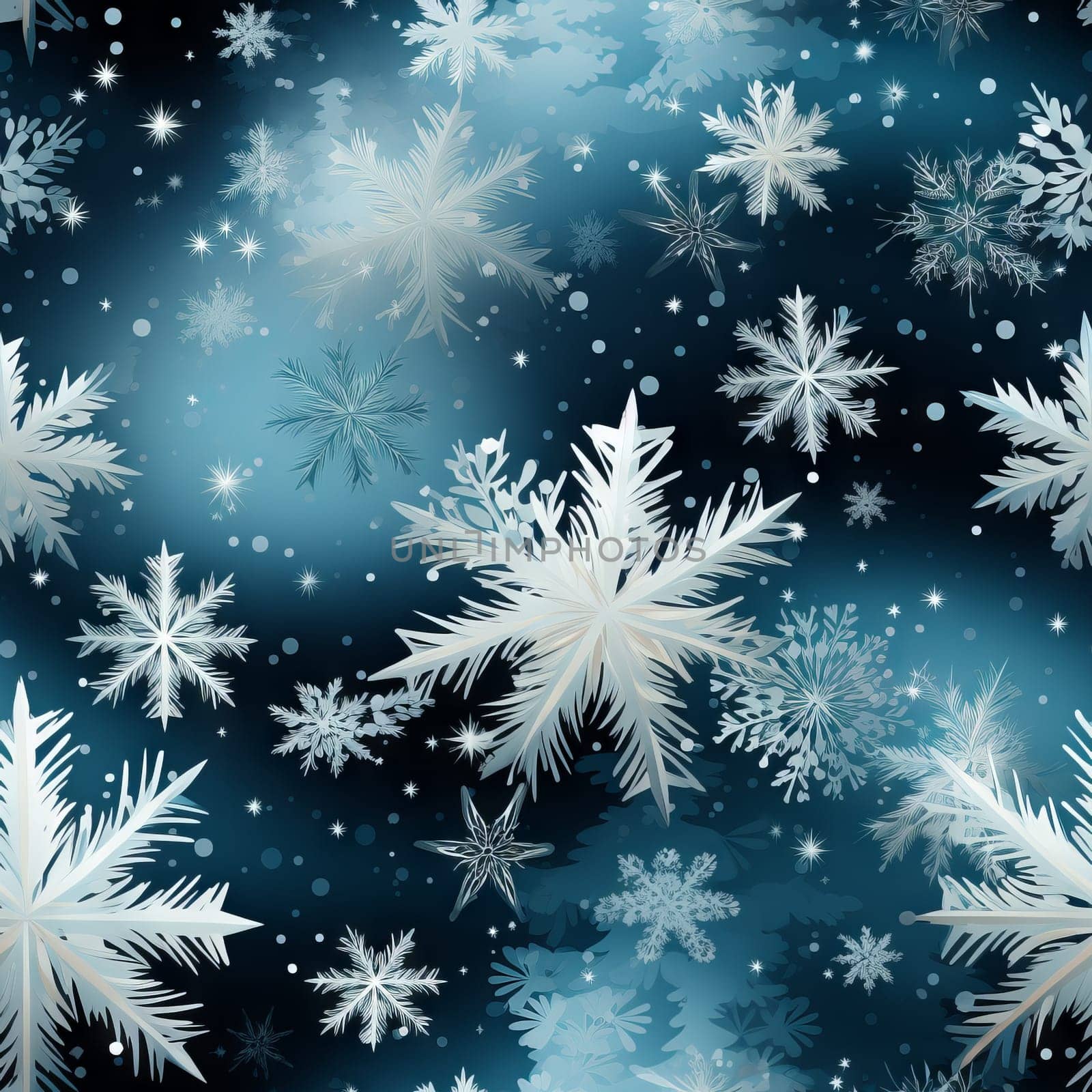 Snowflakes seamless pattern tile, created with generative AI