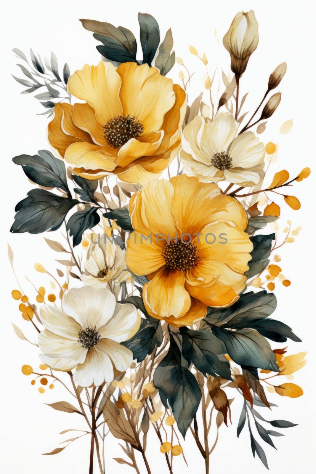 Close up of flowers created with a generative AI technology