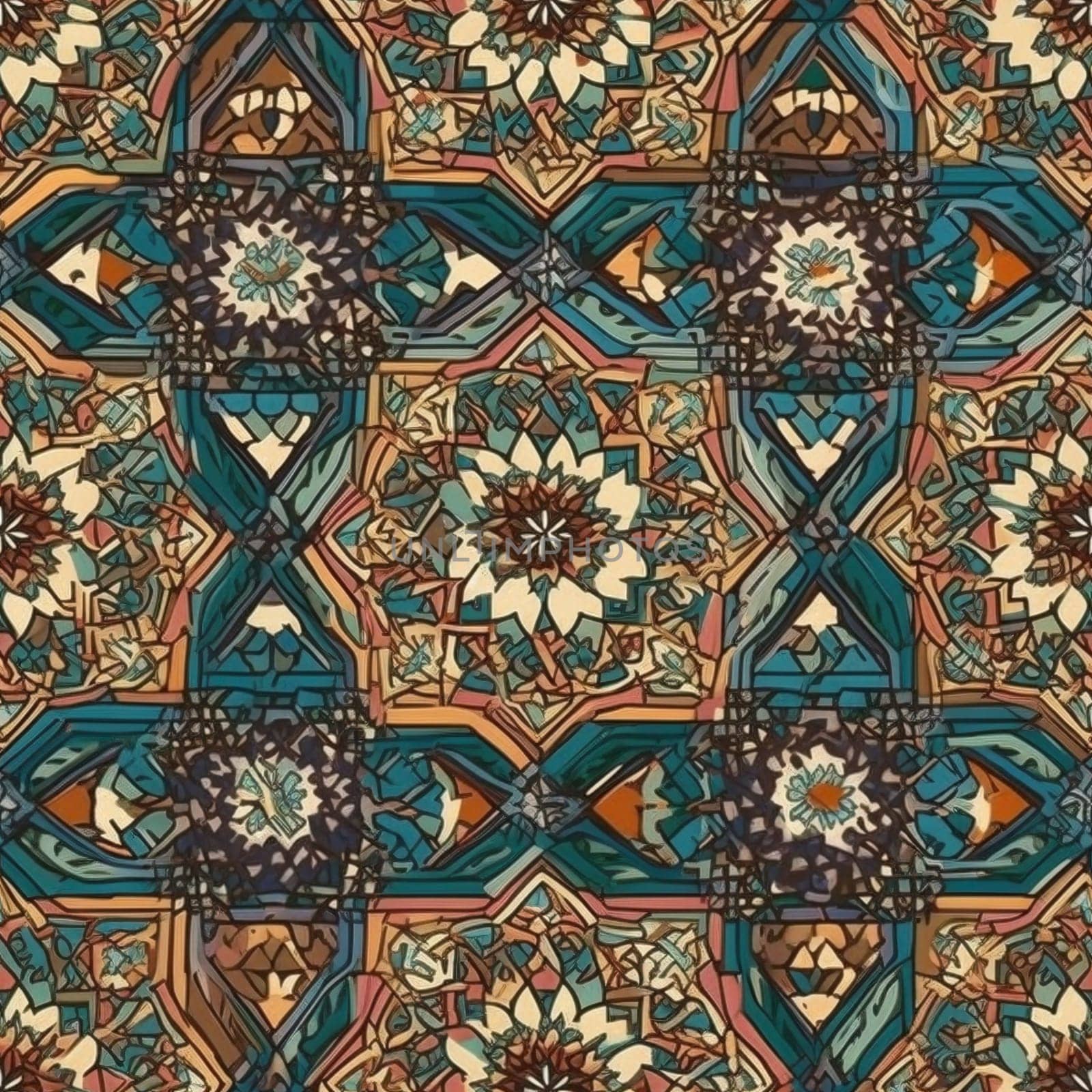 Traditional morrocan seamless pattern tile, created with generative AI