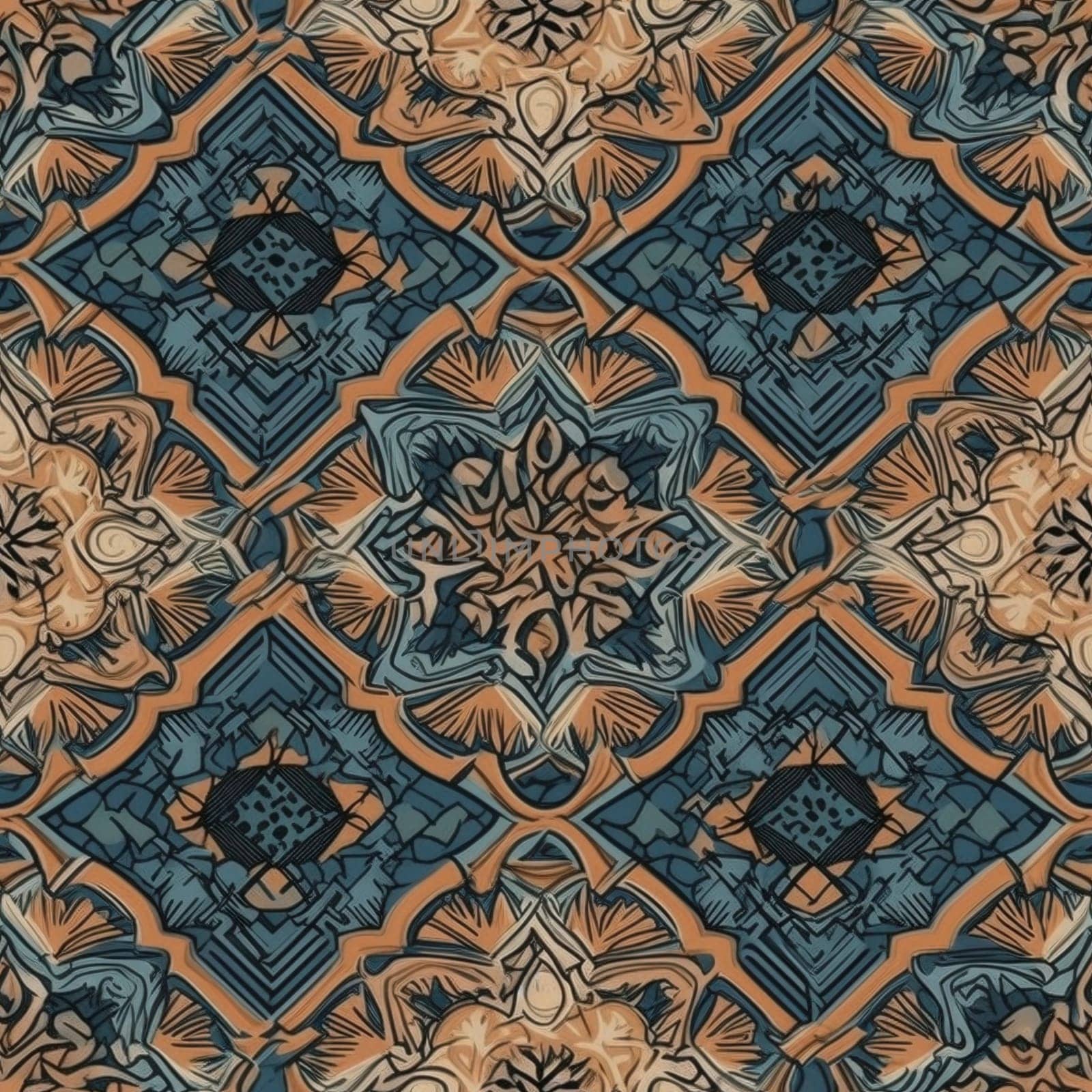 Traditional morrocan seamless pattern tile, created with generative AI
