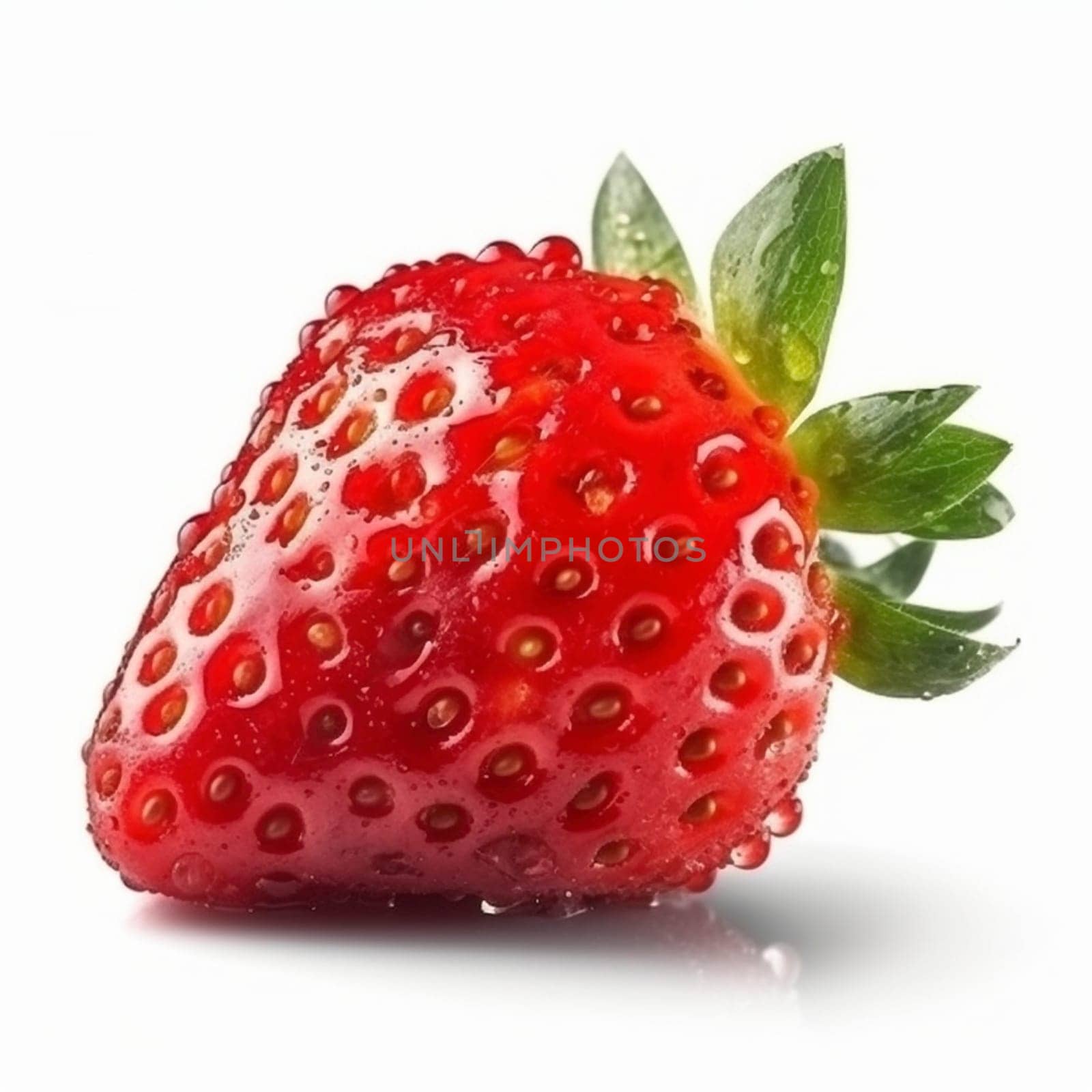 Strawberry isolated on the white background, created with generative AI