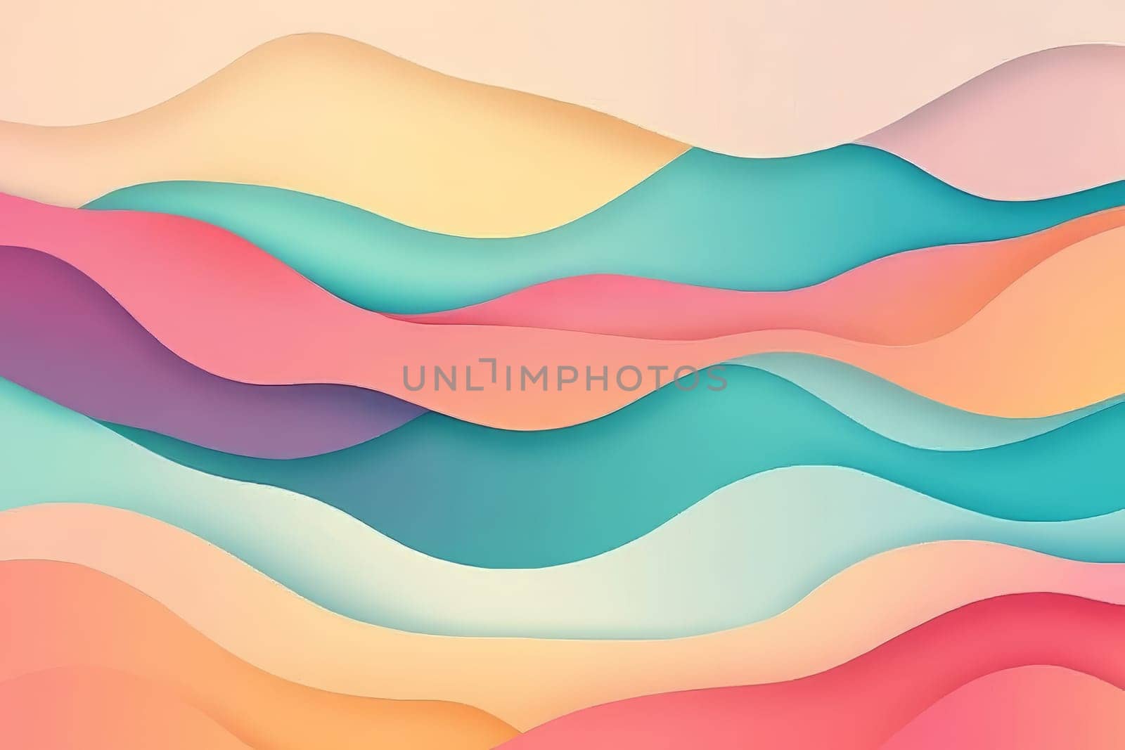 Gentle curves of pastel hues blend softly, evoking a tranquil atmosphere reminiscent of a twilight sky.