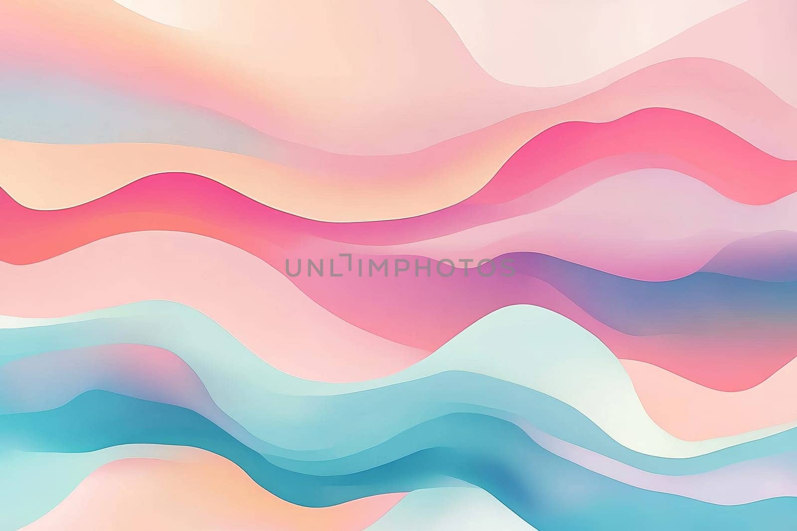Gentle curves of pastel hues blend softly, evoking a tranquil atmosphere reminiscent of a twilight sky.