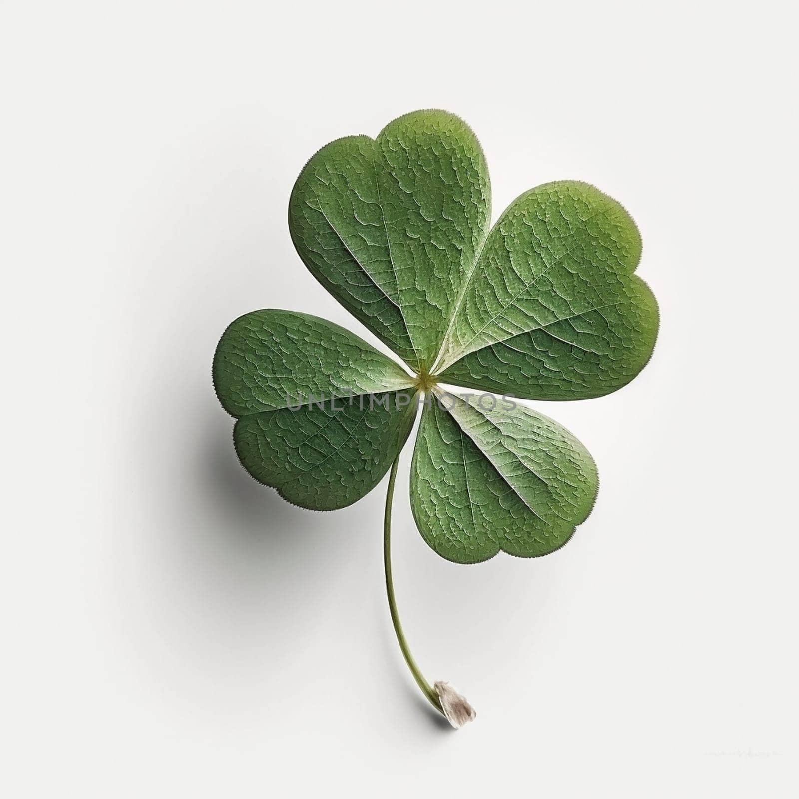 Clover leaves on the white background, created with generative AI