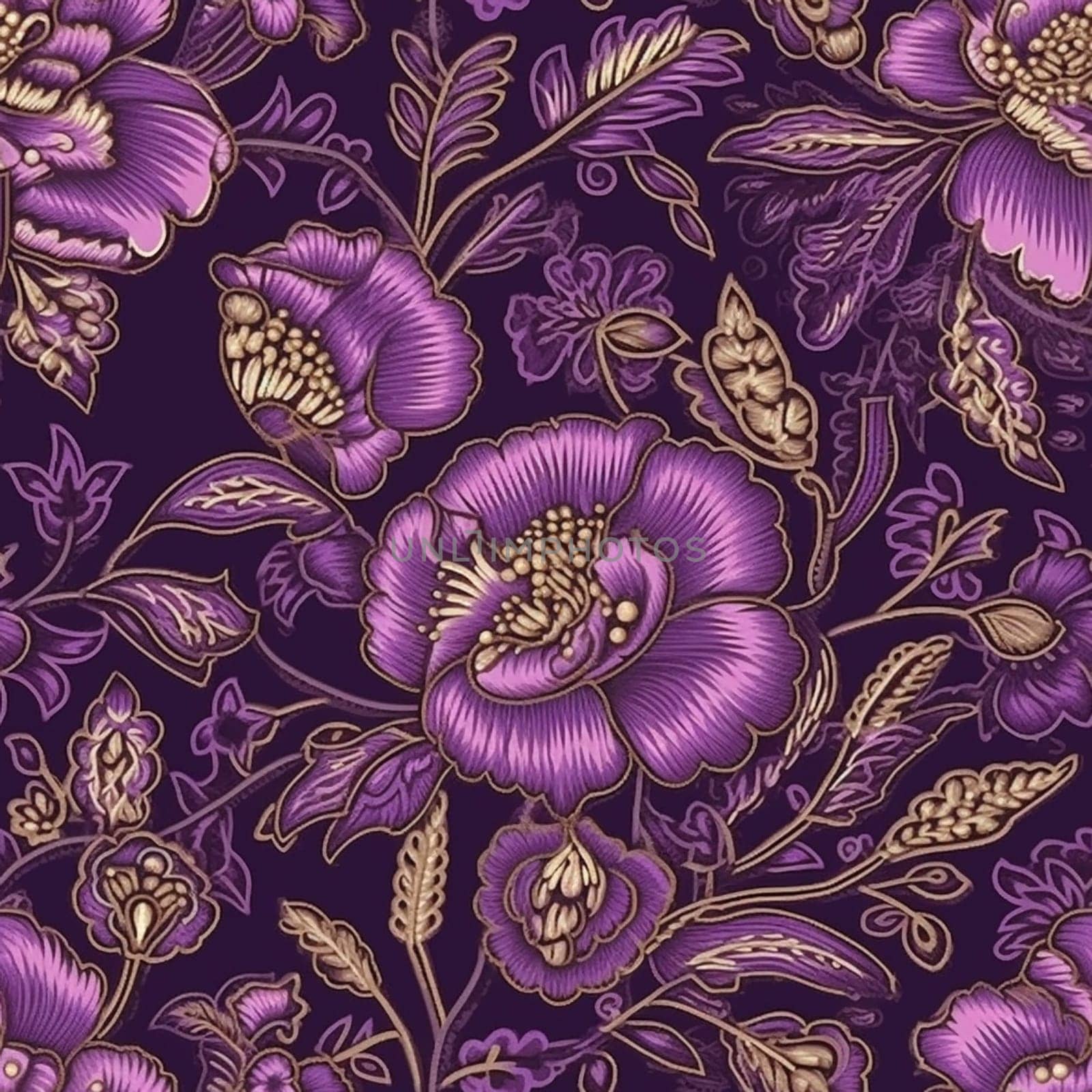 Beautiful elegant flower seamless pattern tile, created with generative AI
