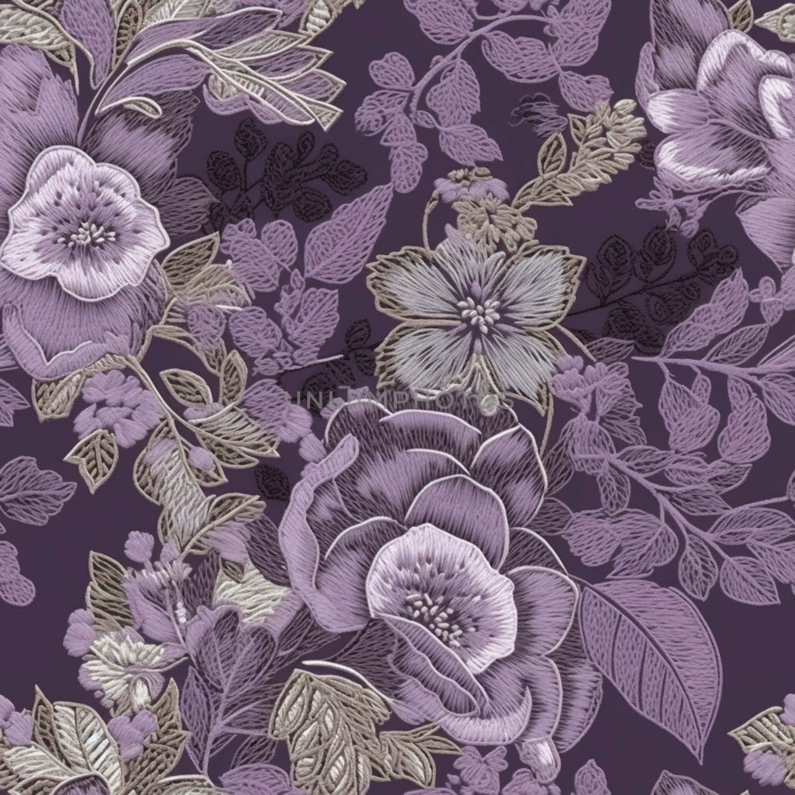 Beautiful elegant flower seamless pattern tile, created with generative AI