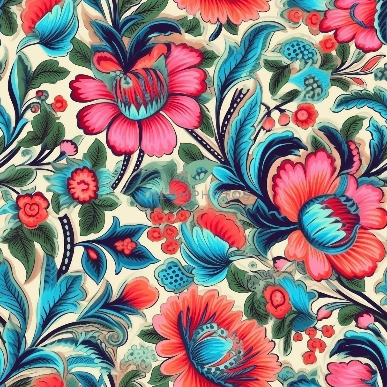 Beautiful elegant flower seamless pattern tile, created with generative AI