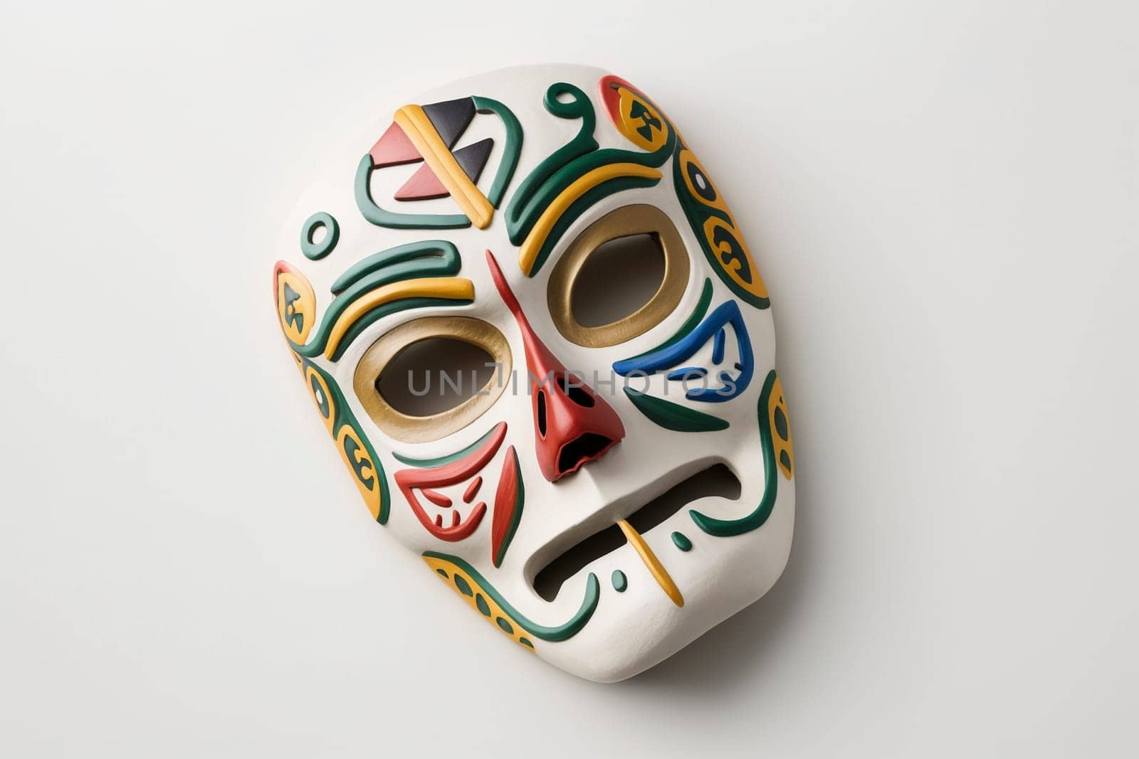 Mexican mask of death isolated on the white background, created with generative AI