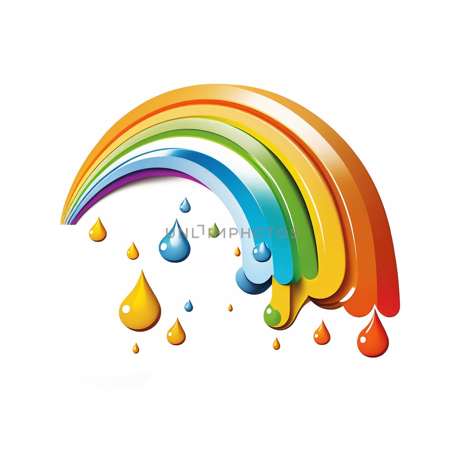 Cartoon style rainbow isolated on the white background, created with generative AI