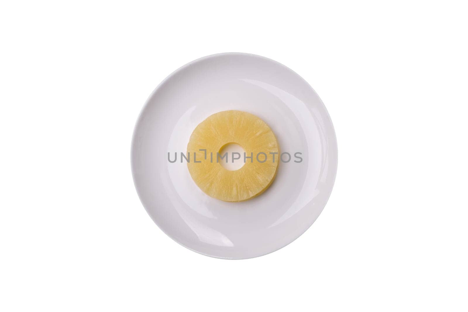 Tropical fruit pineapple in rings or slices tinned sweet yellow colour