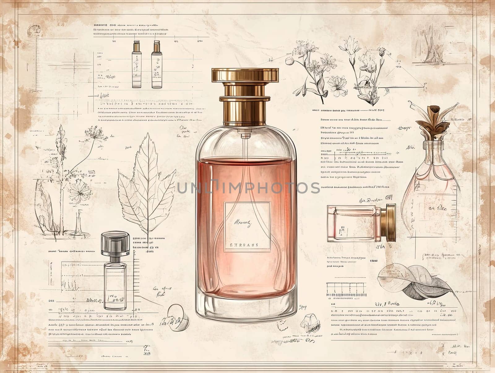 This visual guide captures the intricate process of perfume production, highlighting essential ingredients, their origins, and the methods used in crafting distinct fragrances.