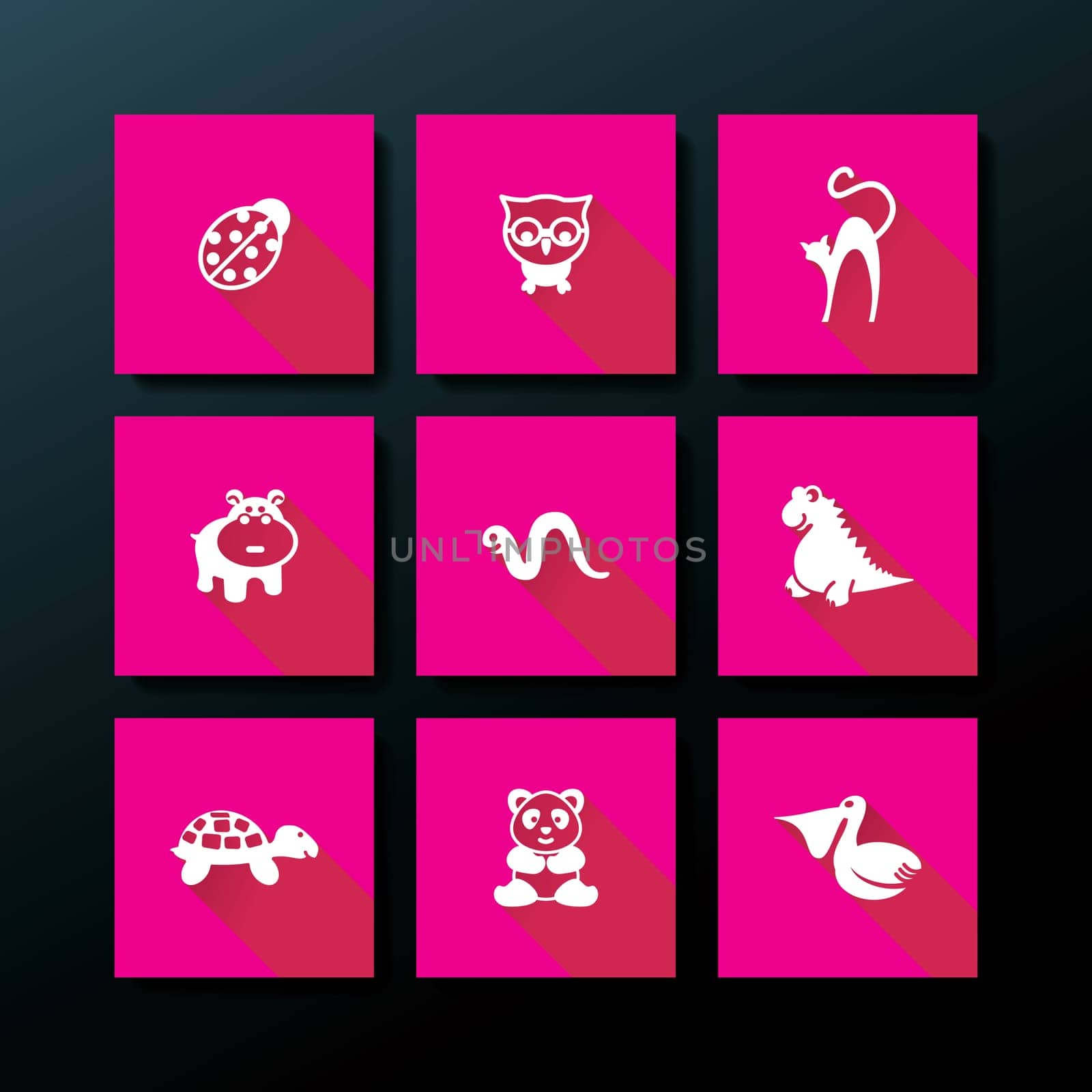 Flat baby toy icon set - vector illustration