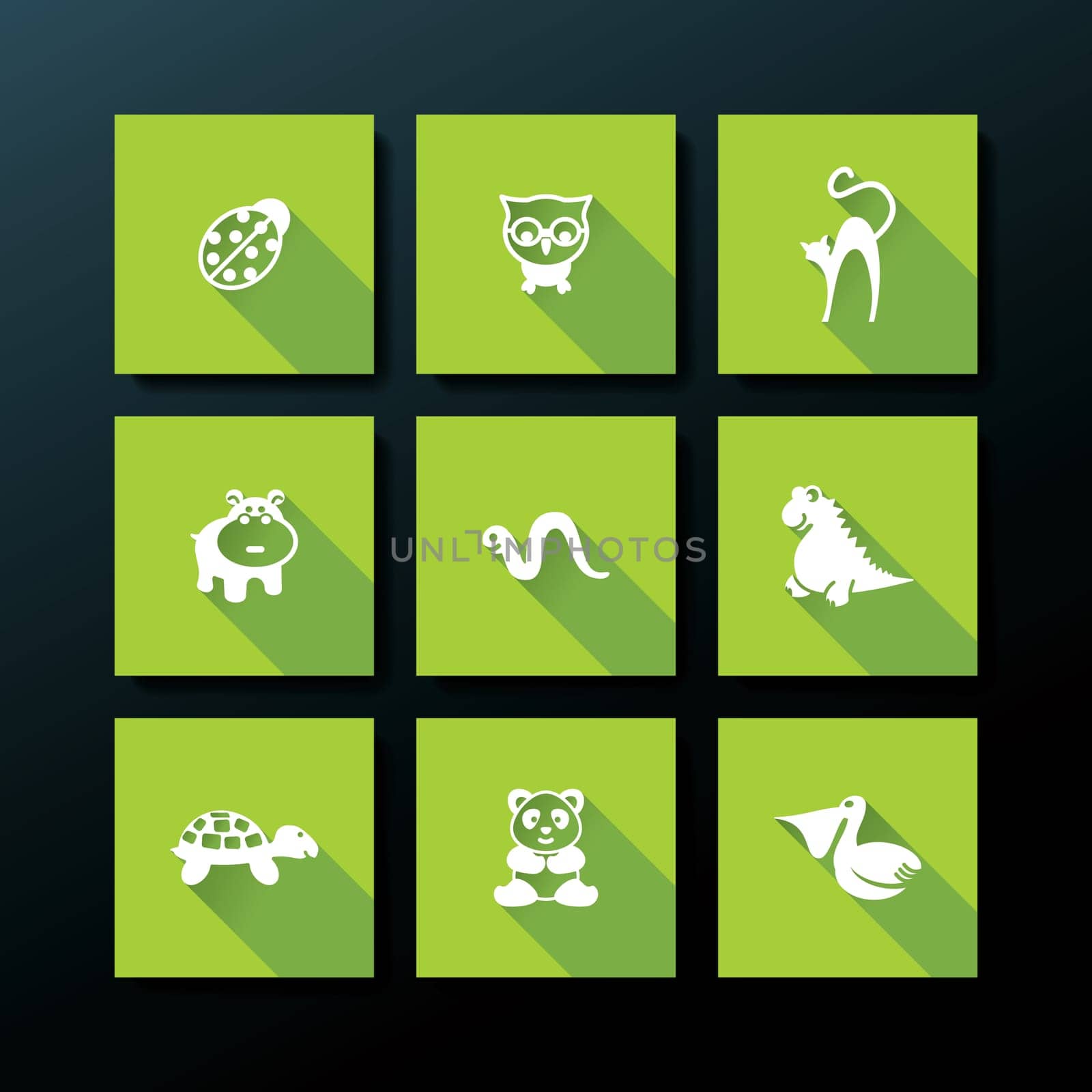 Flat baby toy icon set - vector illustration