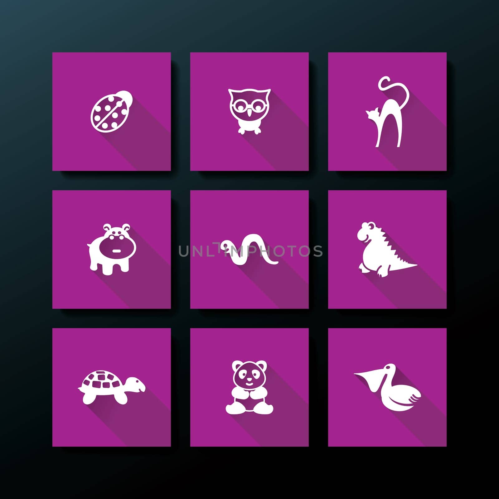Flat baby toy icon set - vector illustration
