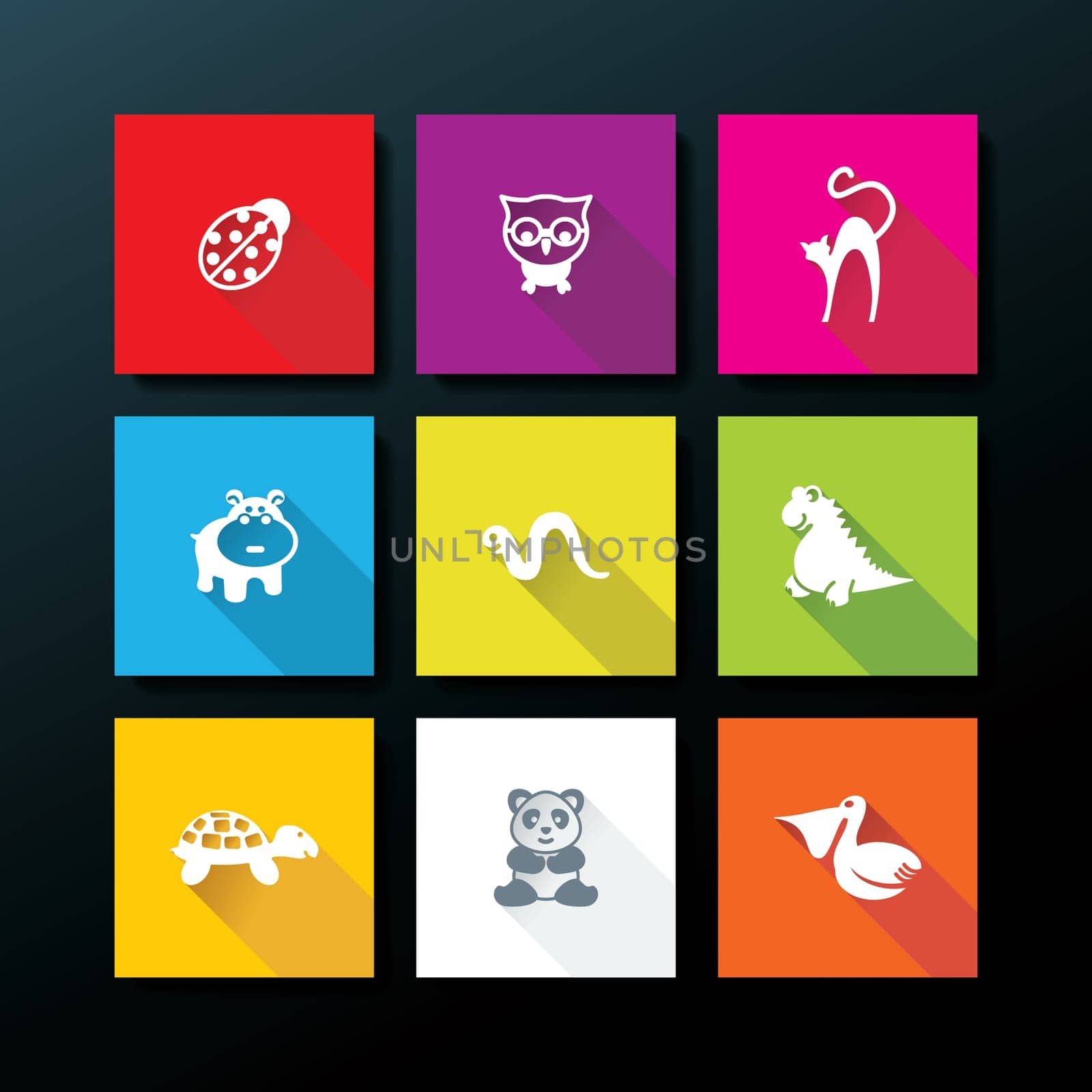 Flat baby toy icon set - vector illustration