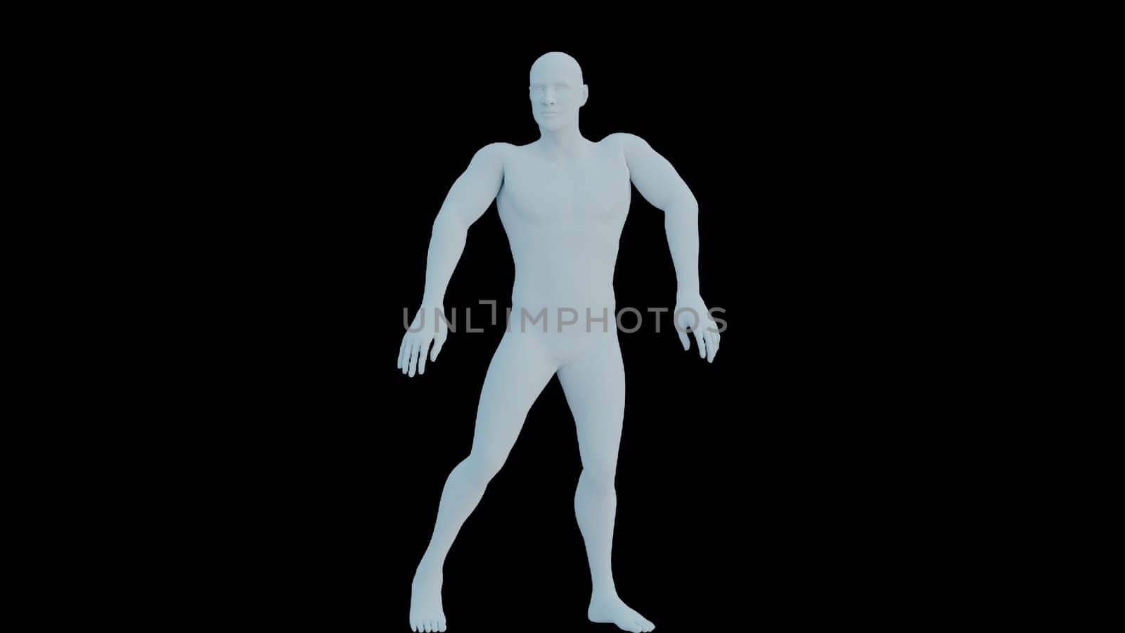 Man body dancing. Computer generated 3d render
