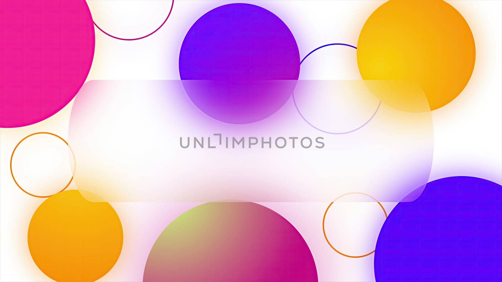 Glass plate with colored spheres. Computer generated 3d render