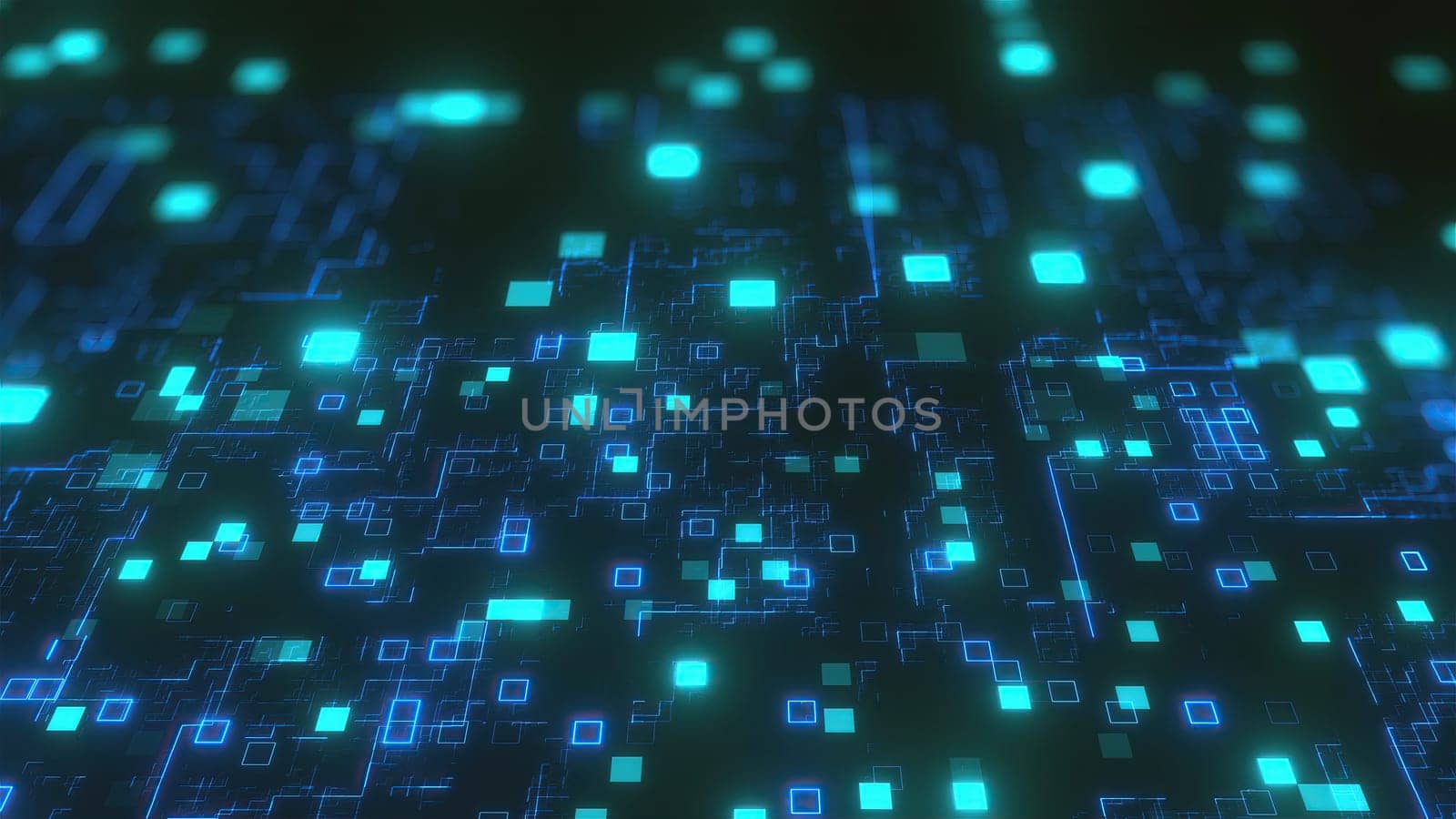 Digital backdrop with blocks and lines. Computer generated 3d render