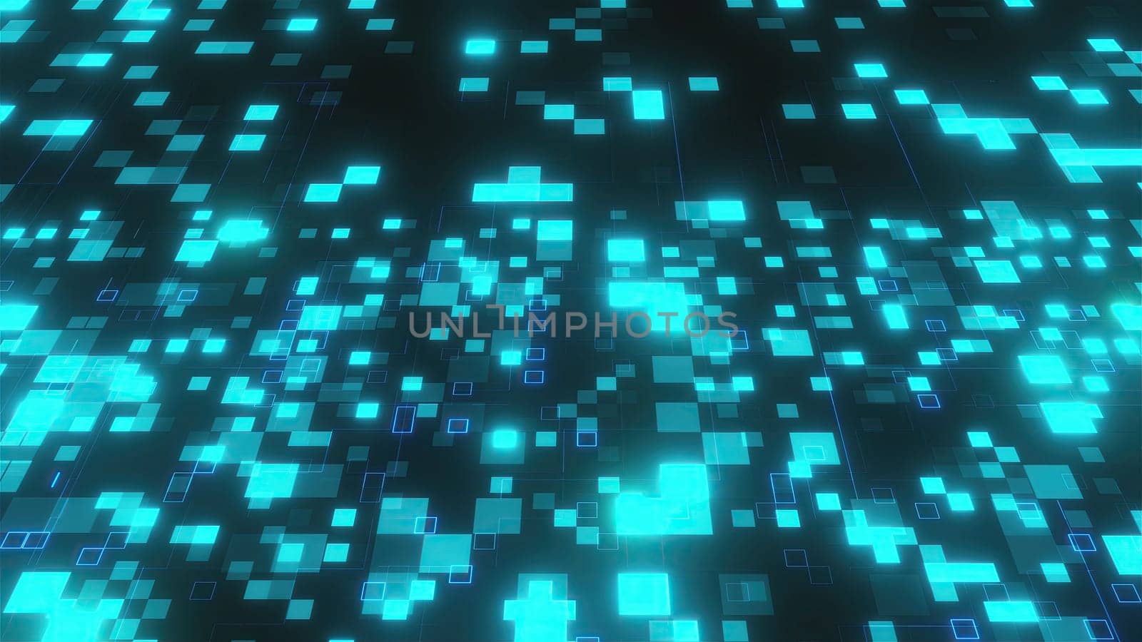 Digital backdrop with blocks and lines. Computer generated 3d render