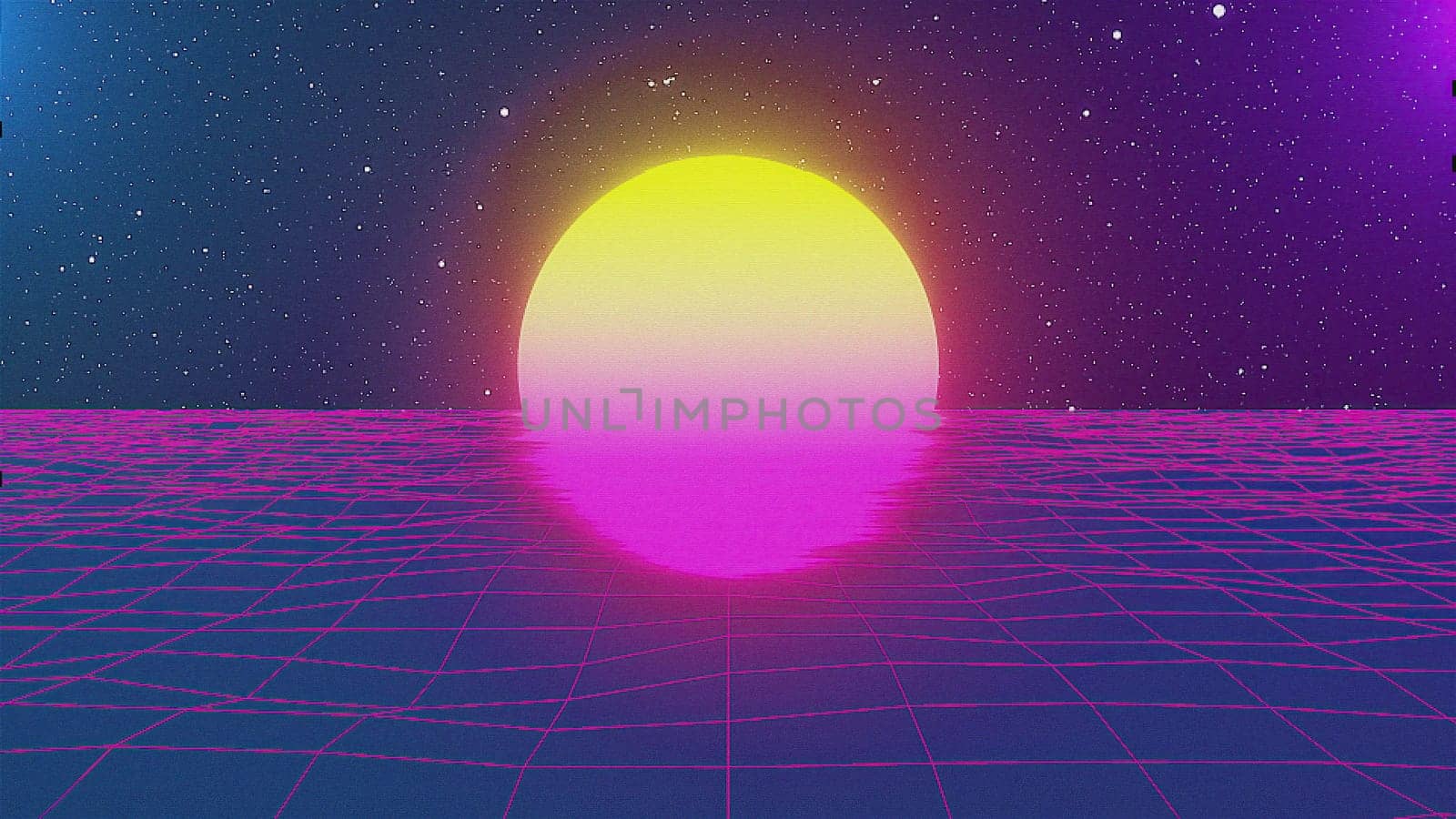 VHS retro neon background. Computer generated 3d render