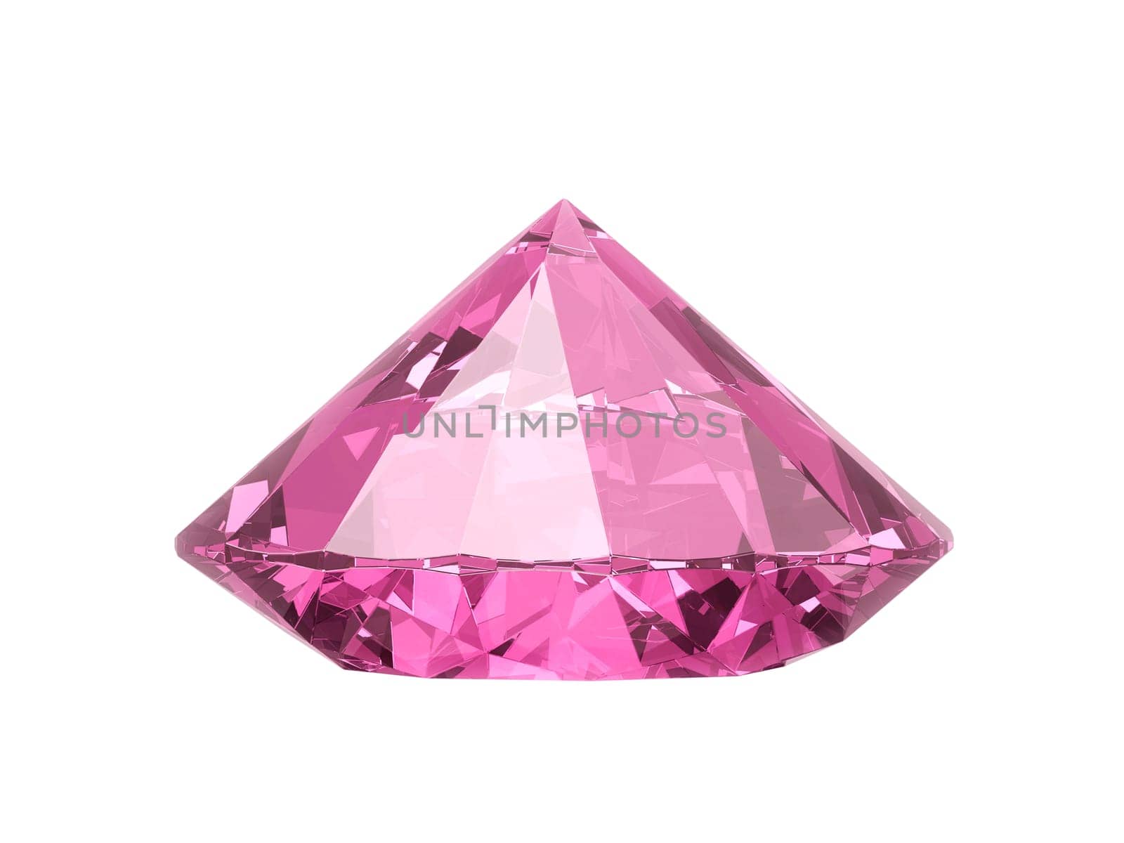 Dazzling diamond pink gemstones on white background
