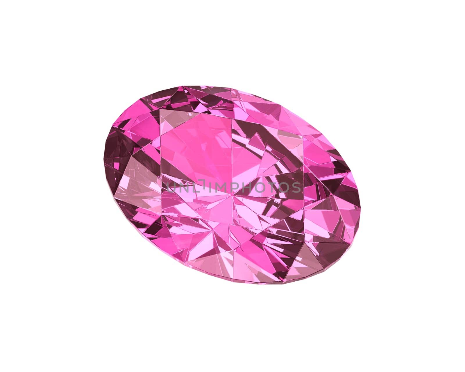 Dazzling diamond pink gemstones on white background