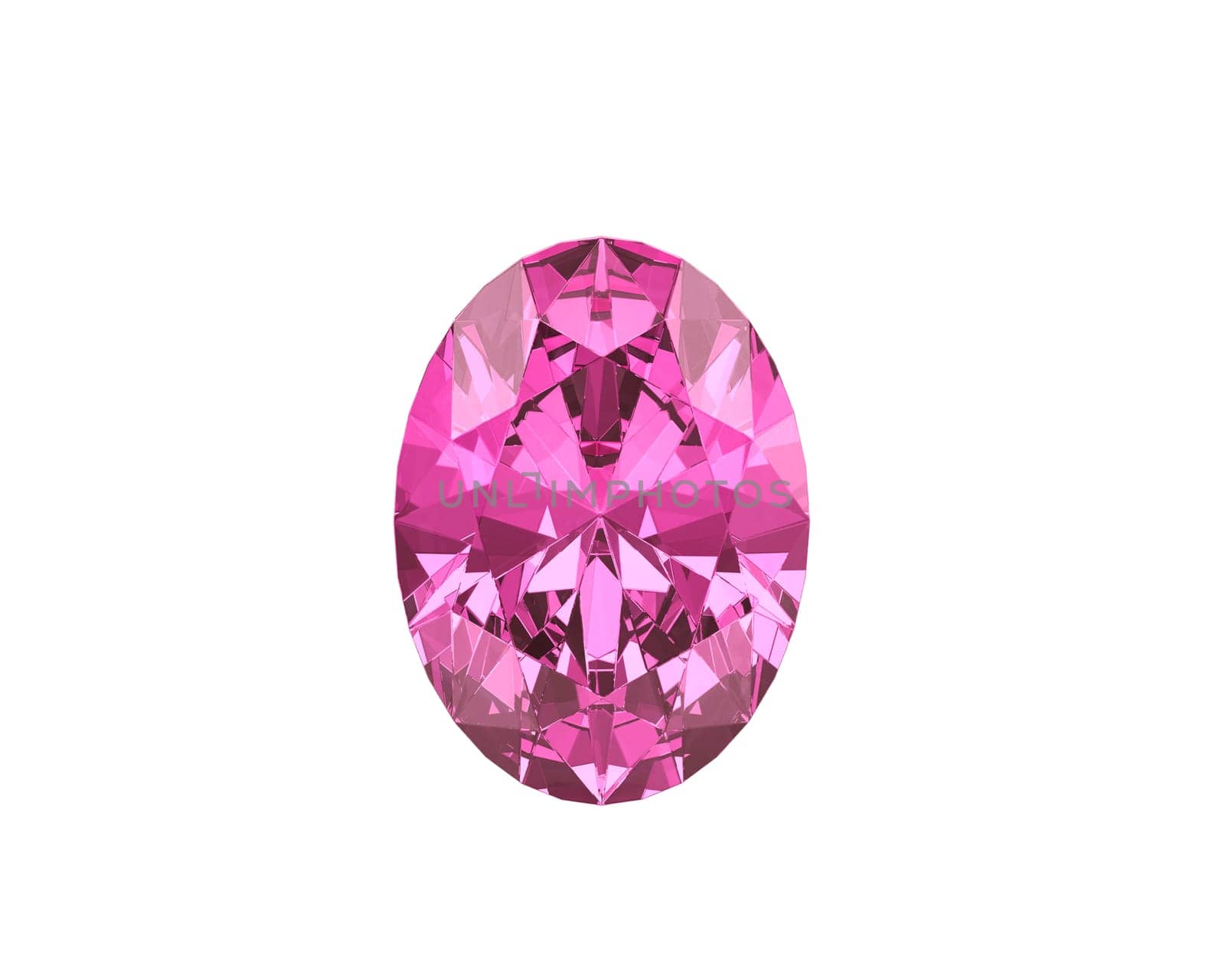 Dazzling diamond pink gemstones on white background