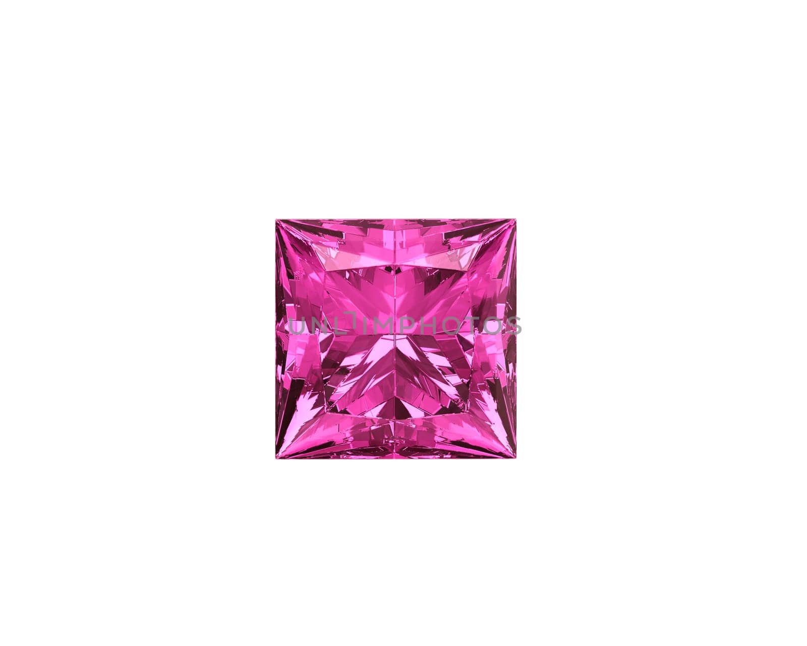 Dazzling diamond pink gemstones on white background