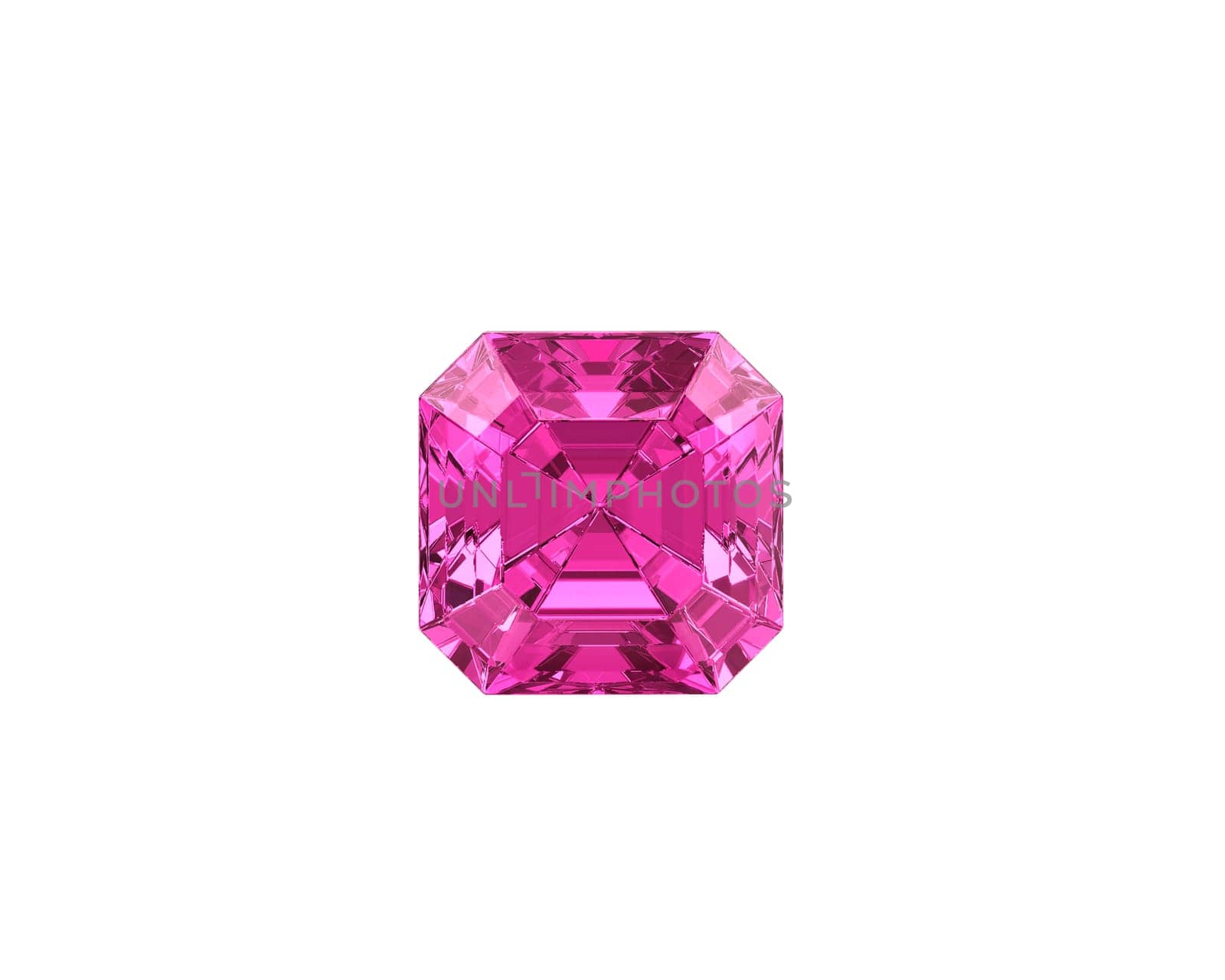 Dazzling diamond pink gemstones on white background