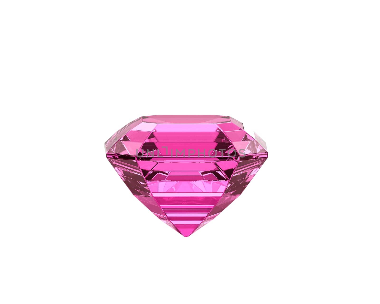 Dazzling diamond pink gemstones on white background