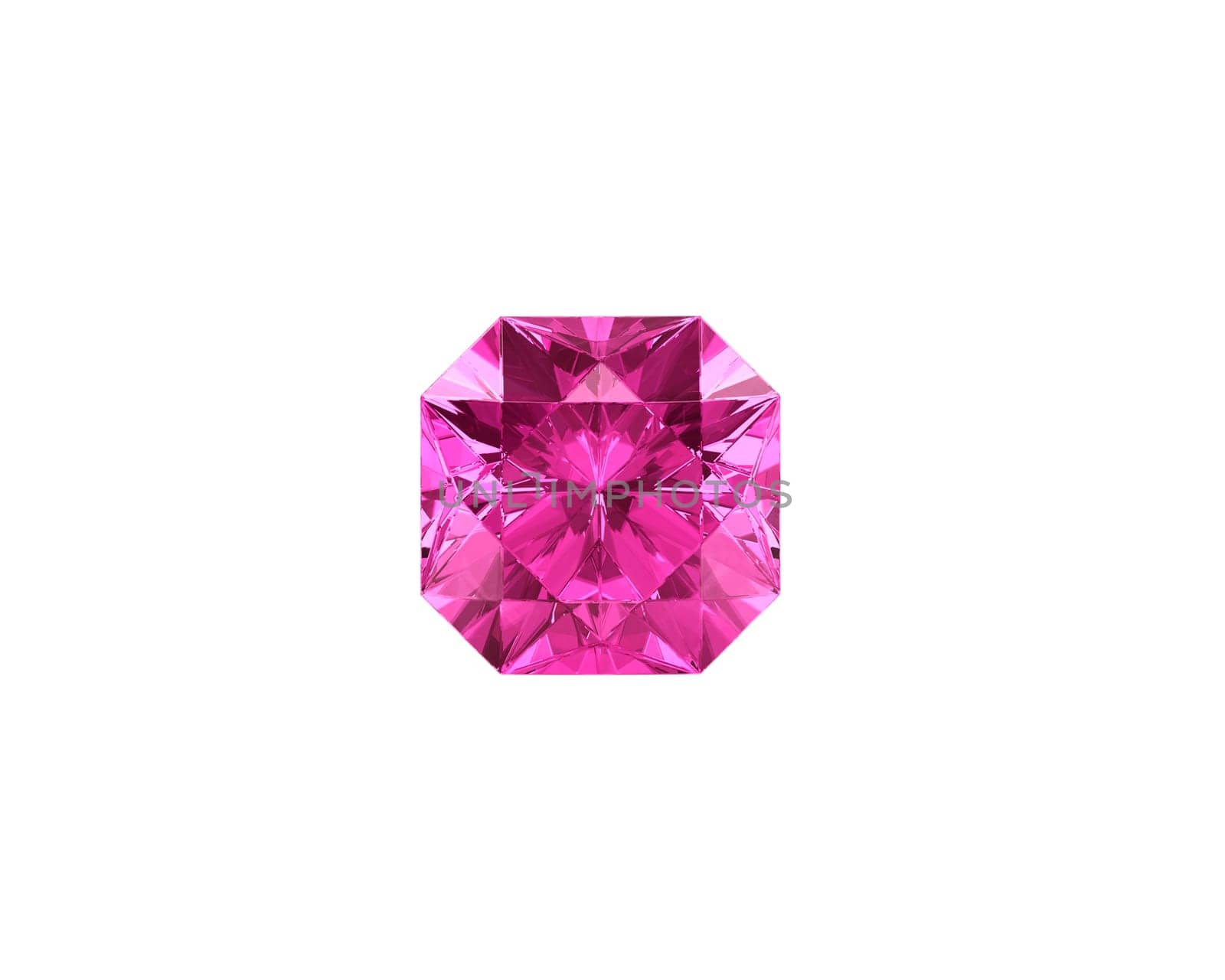 Dazzling diamond pink gemstones on white background