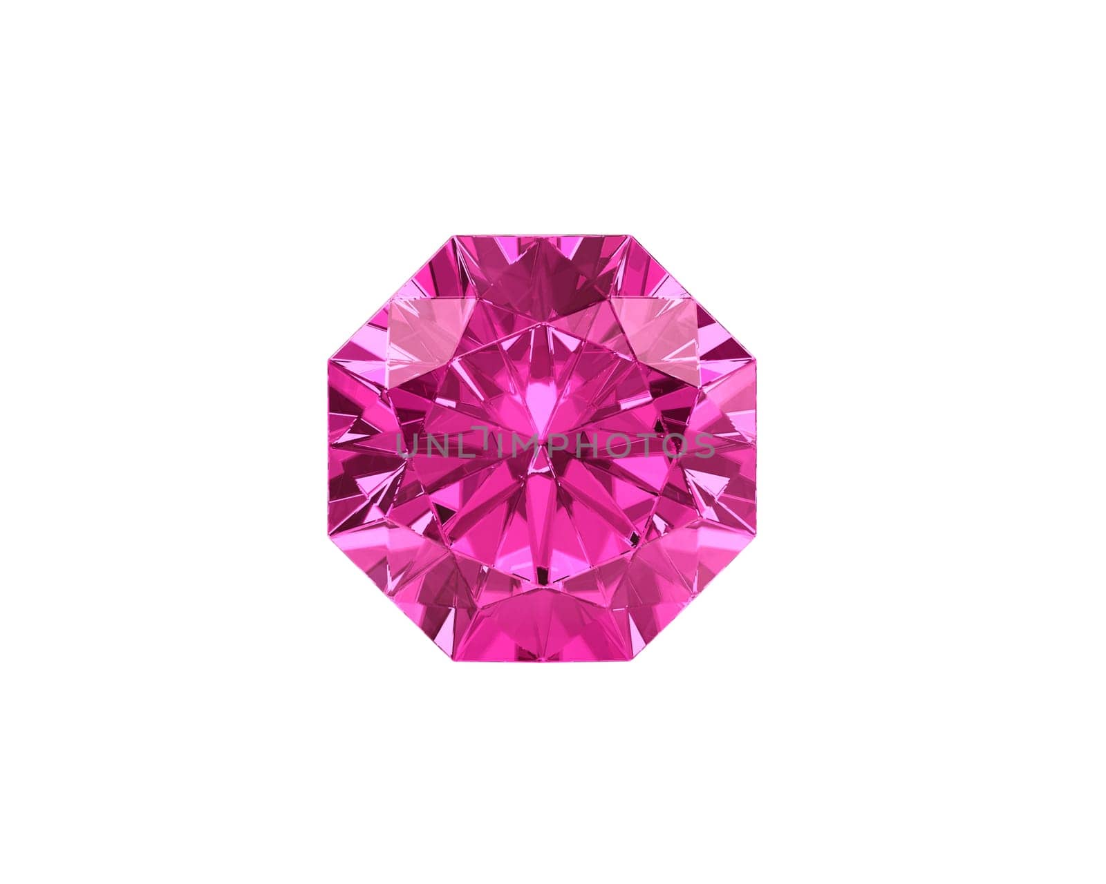 Dazzling diamond pink gemstones on white background