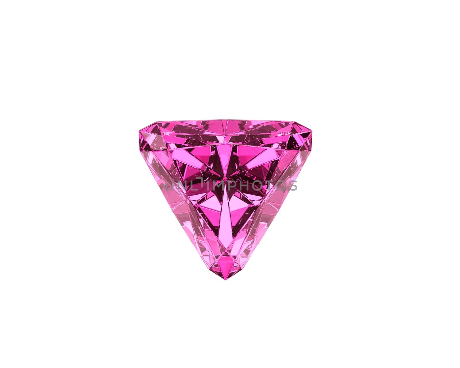 Dazzling diamond pink gemstones on white background