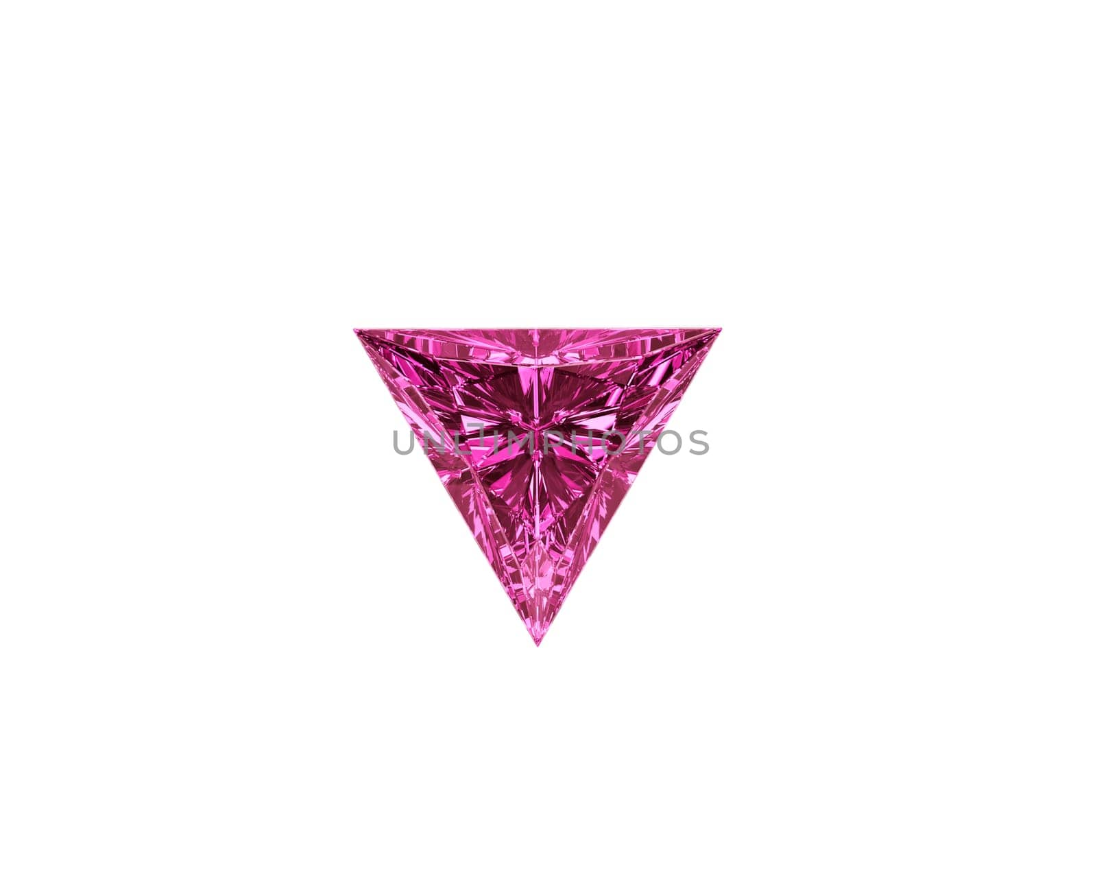 Dazzling diamond pink gemstones on white background