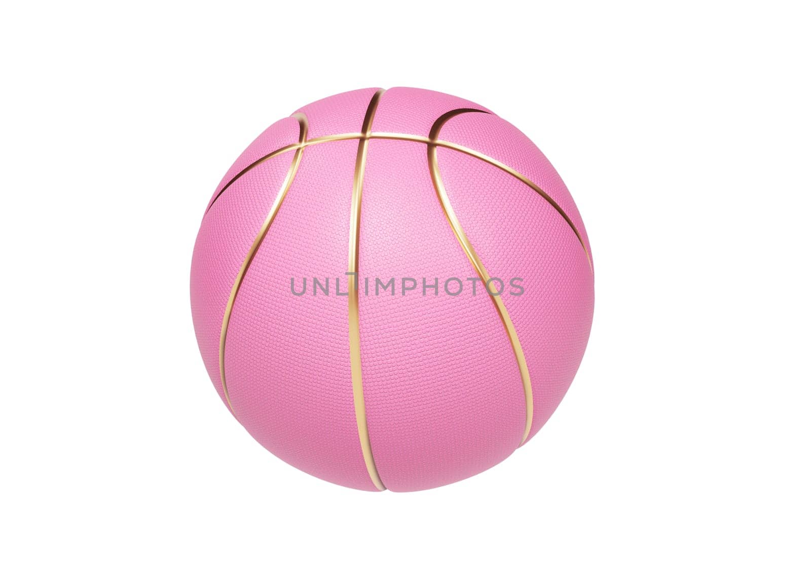 Pink basketball ball with golden lines