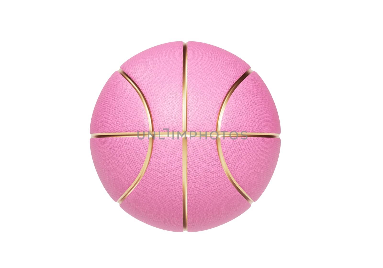 Pink basketball ball with golden lines