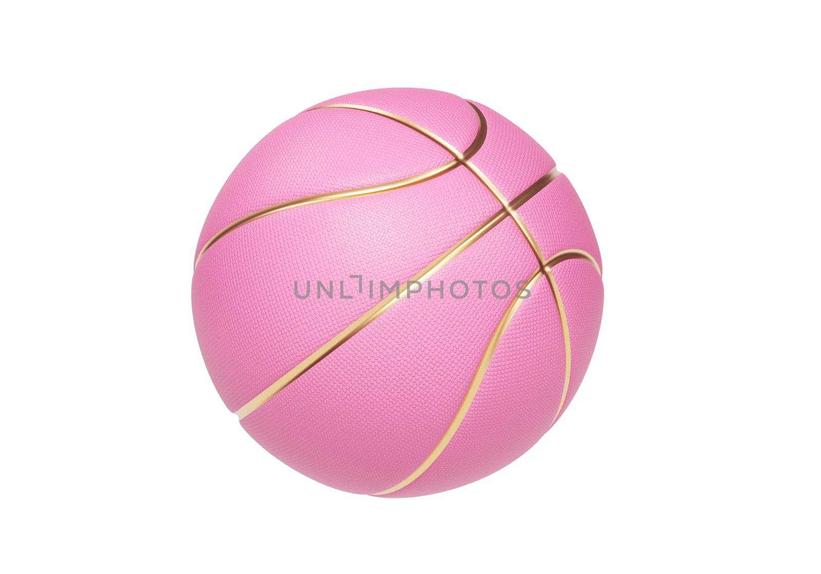 Pink basketball ball with golden lines