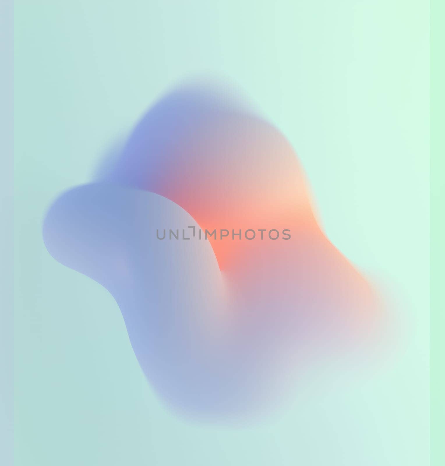 This artwork showcases a blend of soft, abstract shapes in pastel hues, creating a serene atmosphere. Subtle gradients in shades of pink and blue evoke a calming sense of movement and depth.