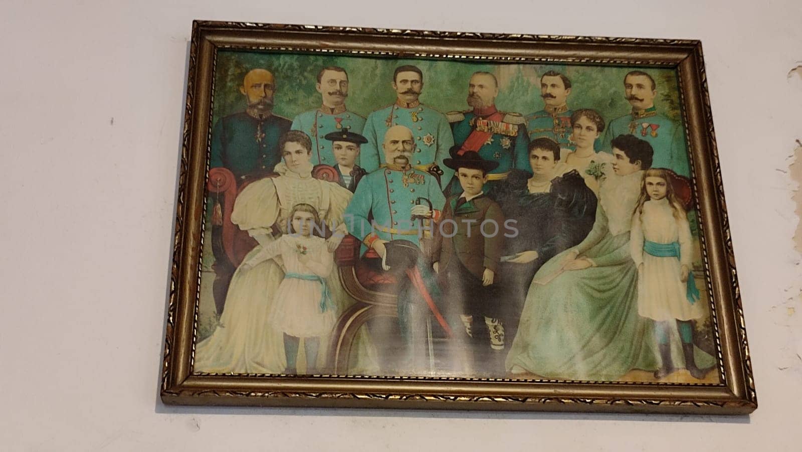 October 17 2024 Hrensko Czech Republic Europe Vintage family portrait frame photography gallery picture art deco artwork objects wall room indoor design history museum . High quality photo