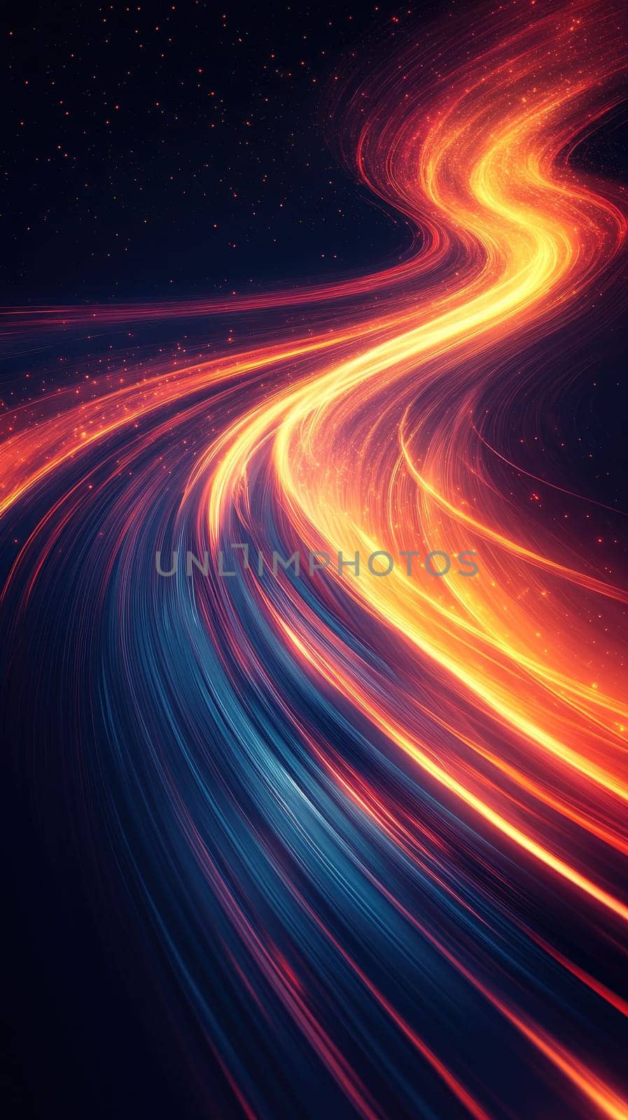 Soft pastel colors blend and swirl through the design, creating an ethereal glow. Abstract lines move gracefully, evoking a sense of calm and balance. The overall composition is clean and minimal.