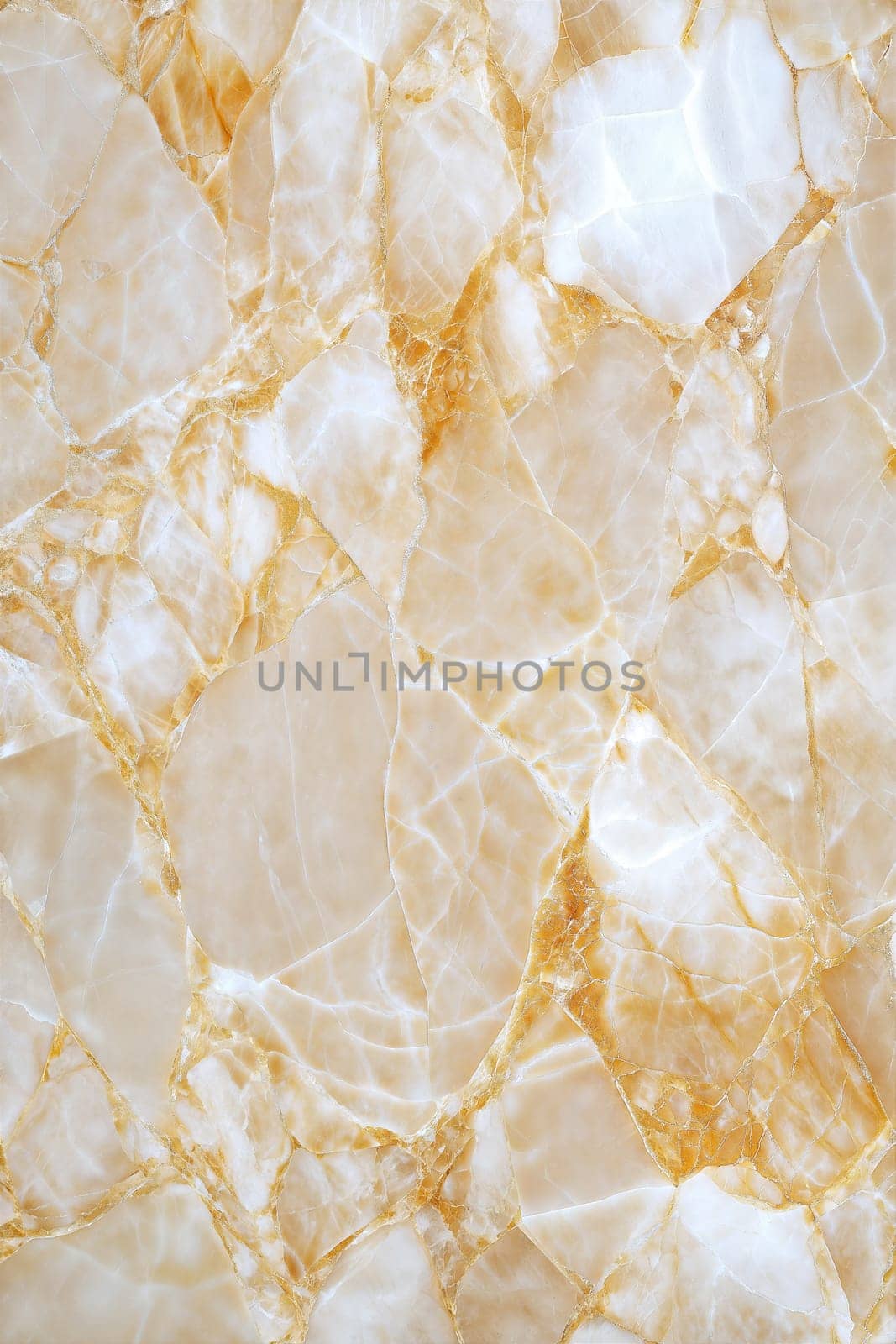 A close-up of a luxurious beige marble background featuring intricate gold veins and subtle cracks, perfect for elegant design, luxury interiors, and abstract patterns.