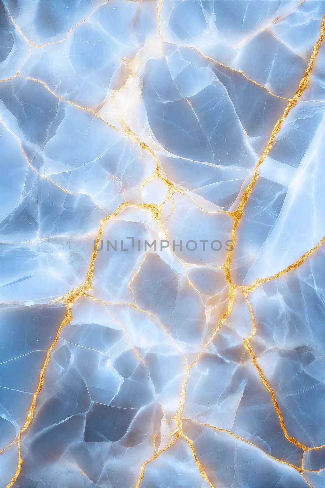 A luxurious blue marble background adorned with golden veins, ideal for design, branding, and artistic projects. This elegant texture adds sophistication to any visual.